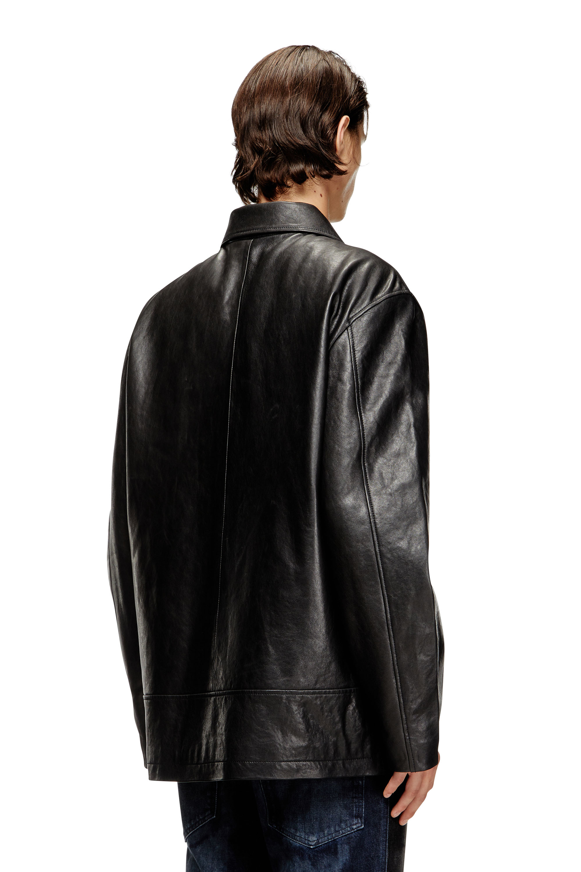 Diesel - L-JESS, Man's Padded leather jacket in Black - 4