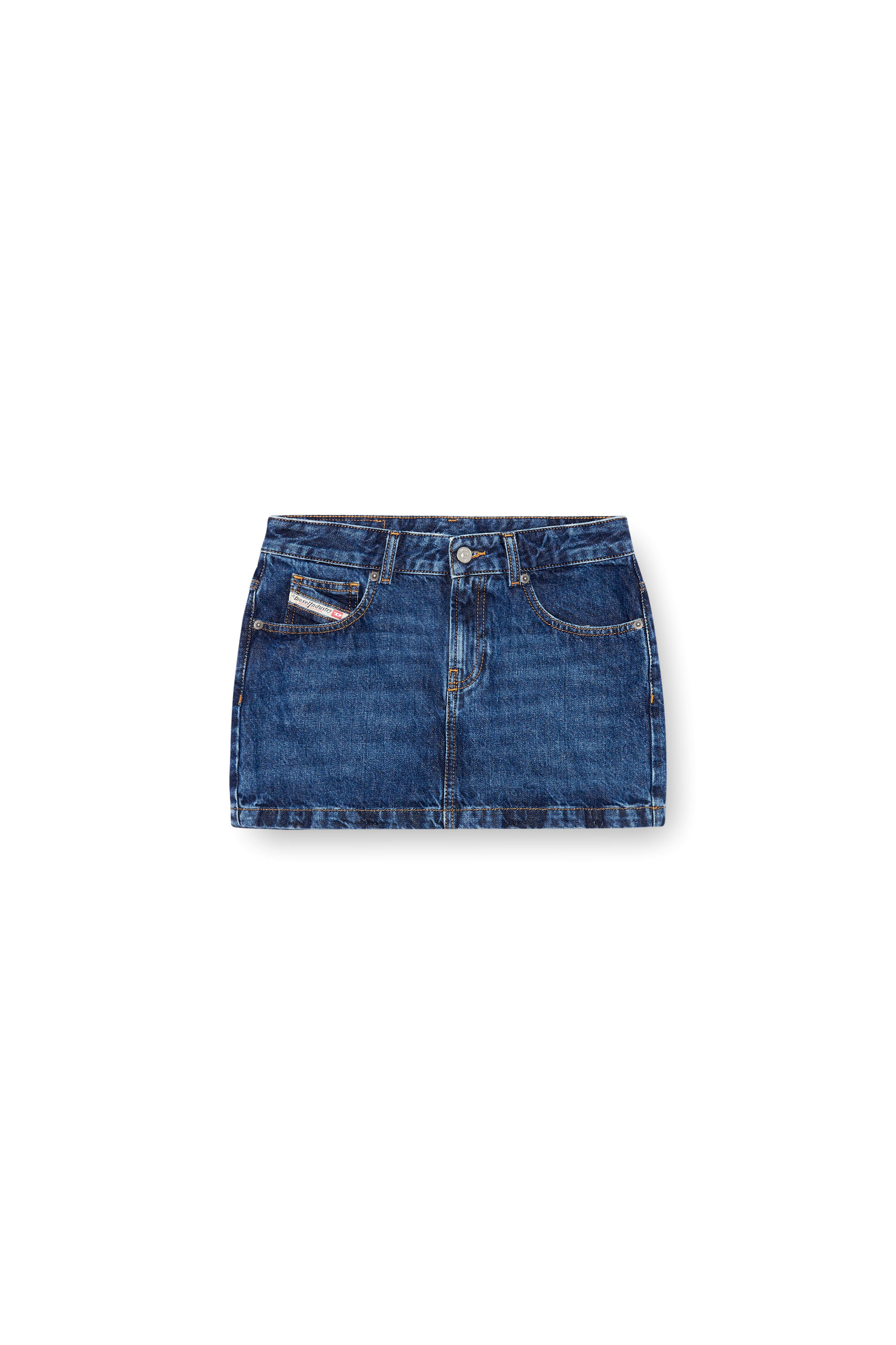 Diesel - DE-RON, Woman's Mini skirt in denim in Dark Blue - 2