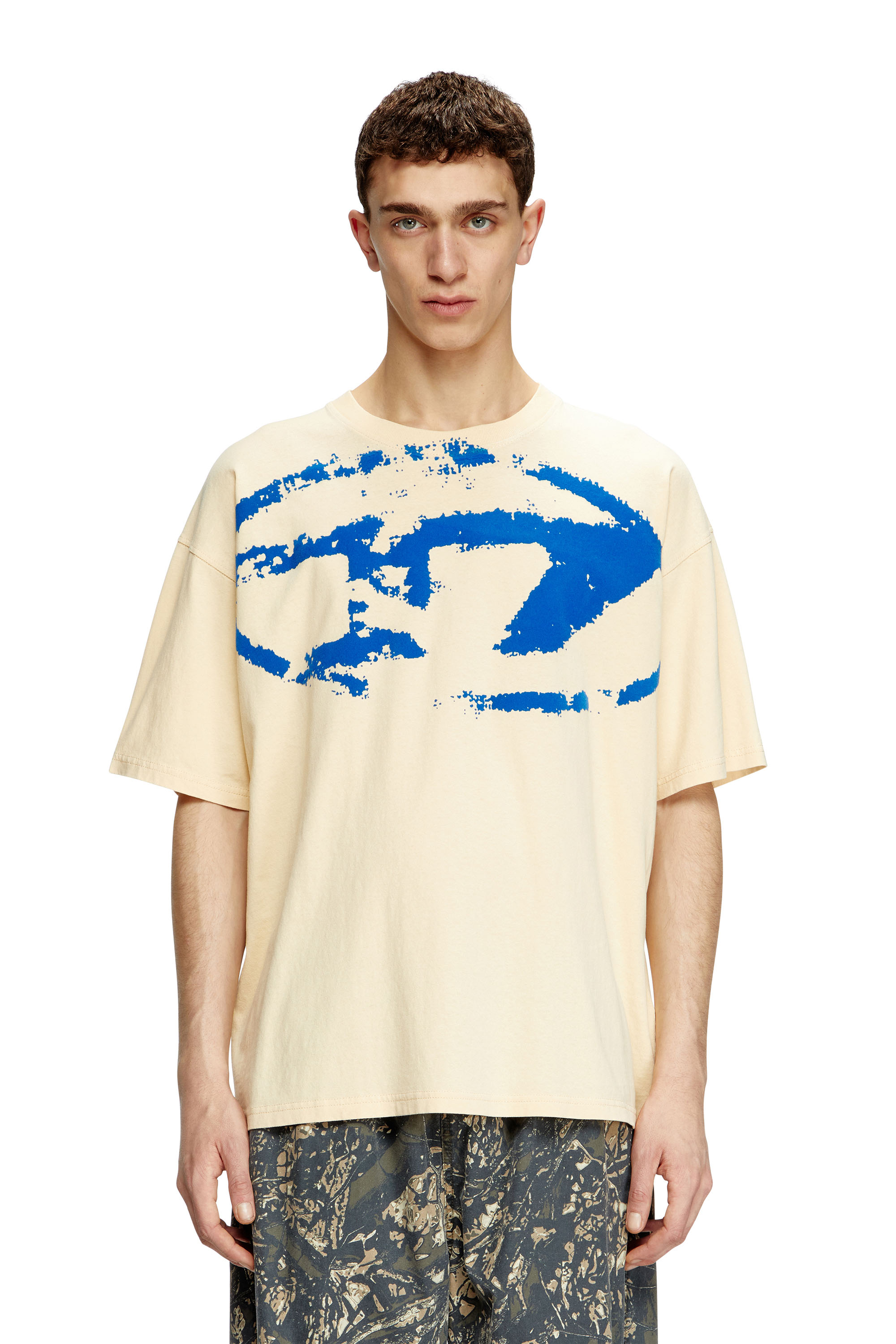 Diesel - T-BOXT-N14, Man's T-shirt with distressed flocked logo in null - 1