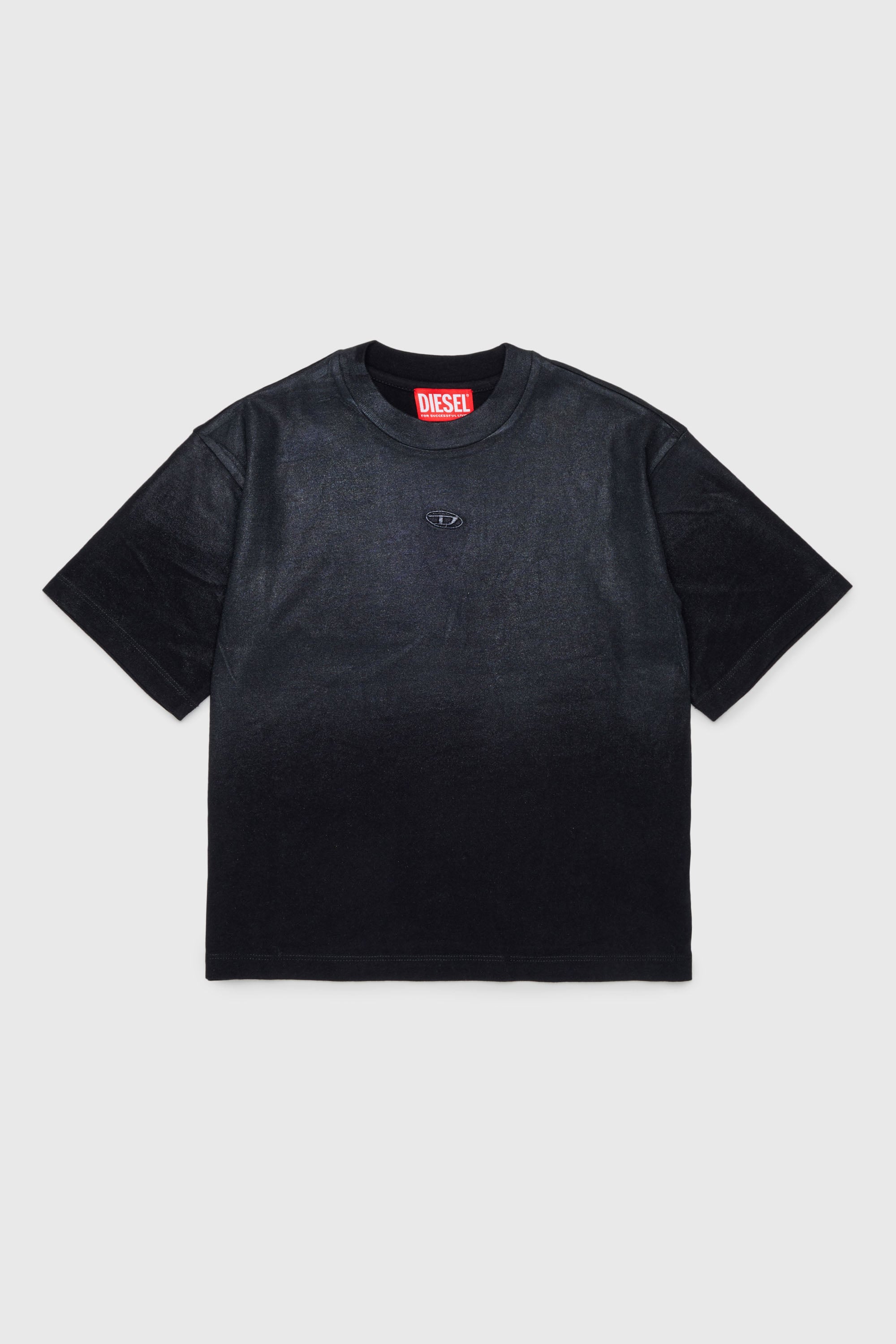 Diesel - TANORMYS2, Woman's Cotton T-shirt with tonal Oval D embroidery in Black - 1