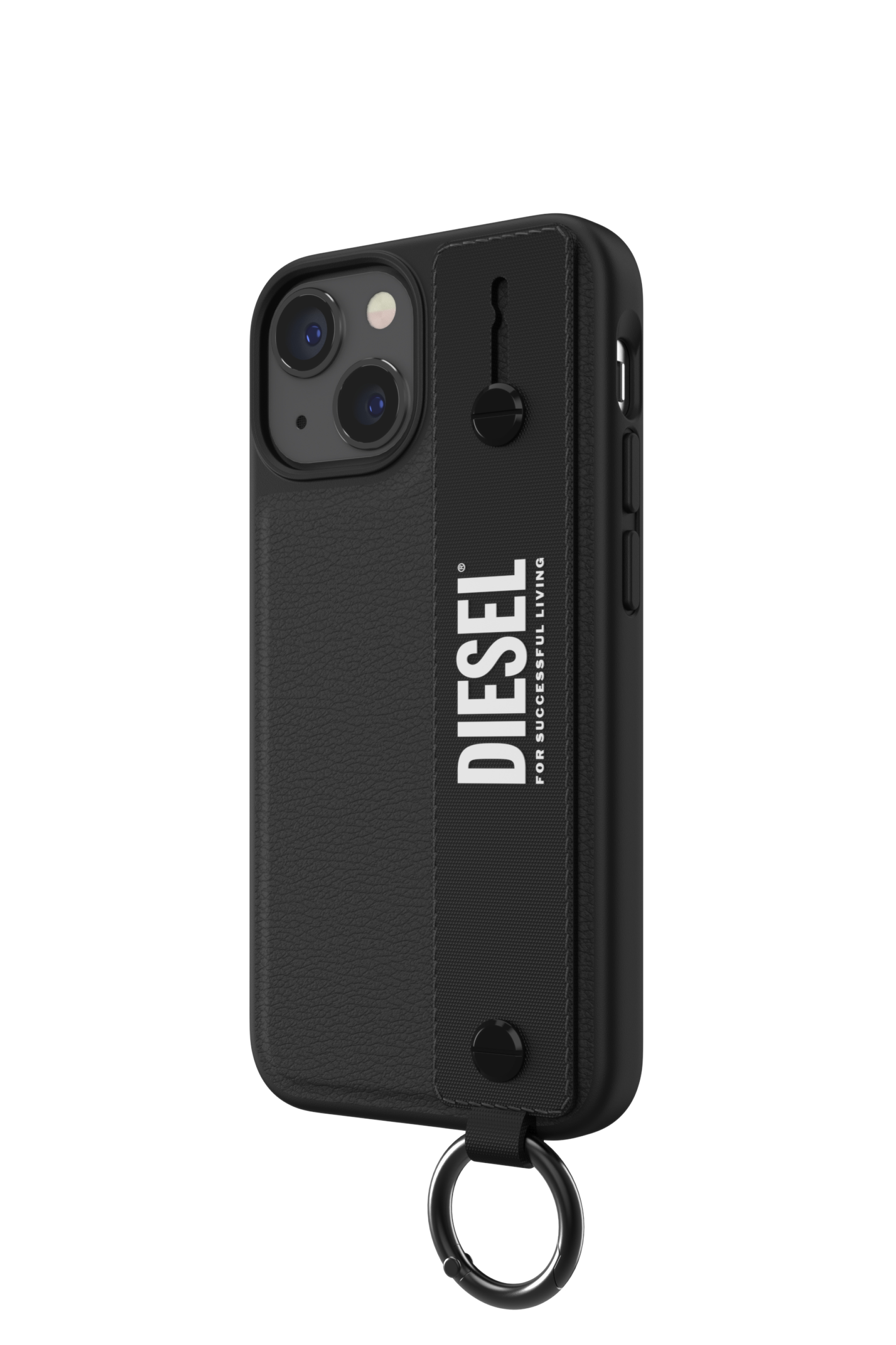 Diesel - 47176 TECH CHAIN, Unisex's Leather tech chain handstrap case  for iPhone 13 Mini in Black - 4