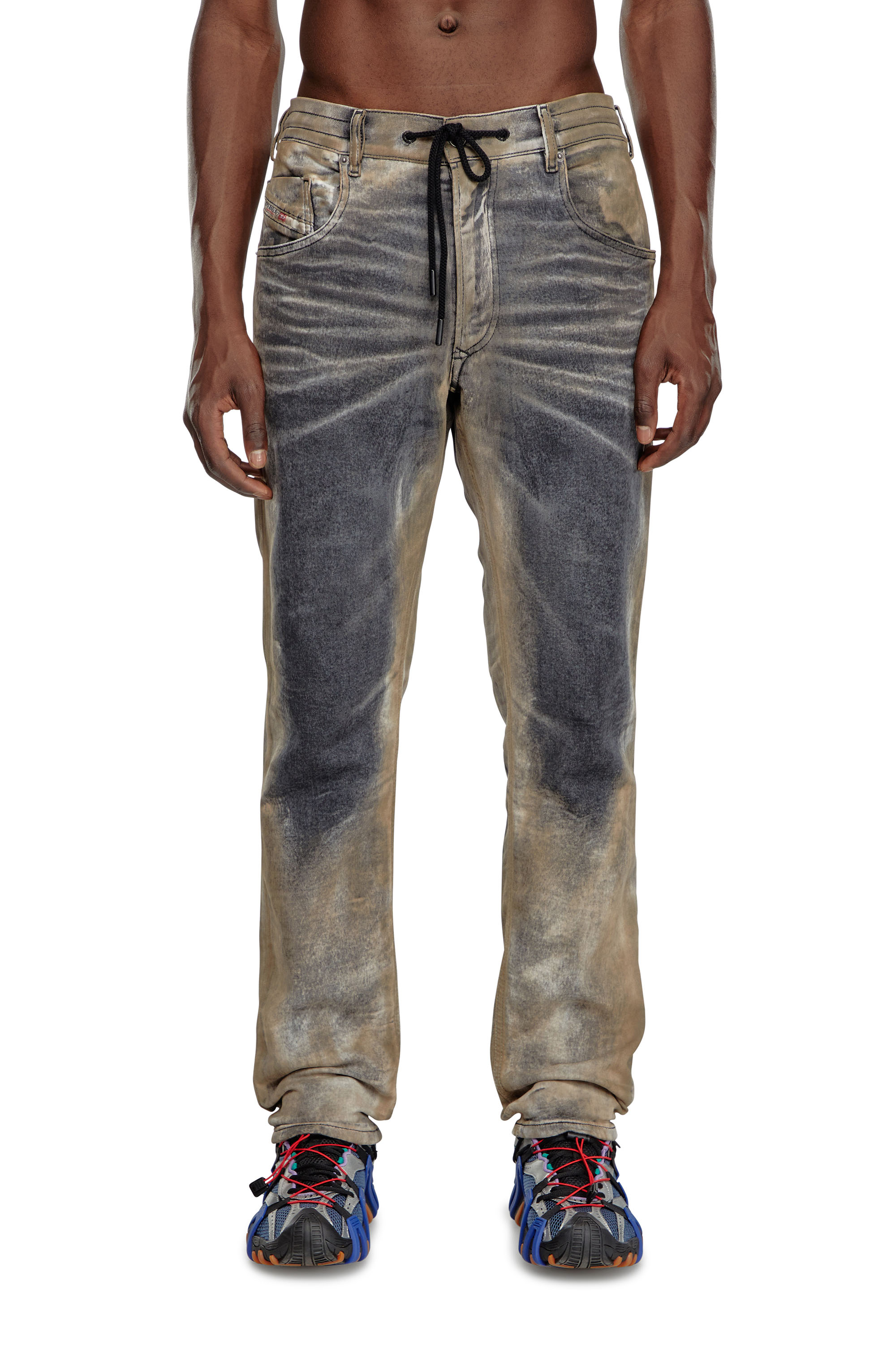 Diesel - Man Tapered 2030 D-Krooley Joggjeans® 068NP, Black/Dark grey - Image 2