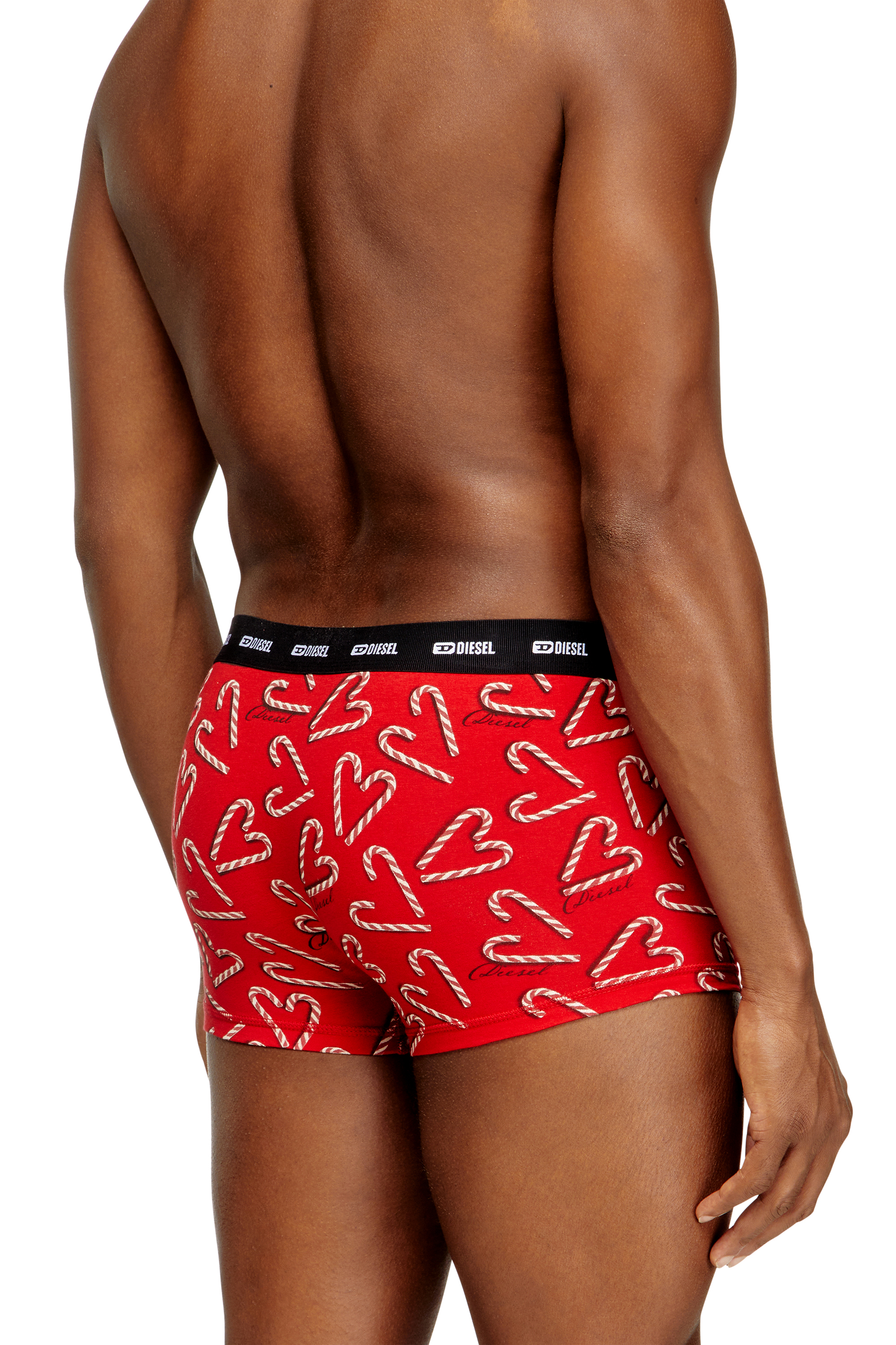 Diesel - DAMIEN-GFT-UTLT-3PACK, Man's Set of three stretch-cotton boxers in Red/Black - 3