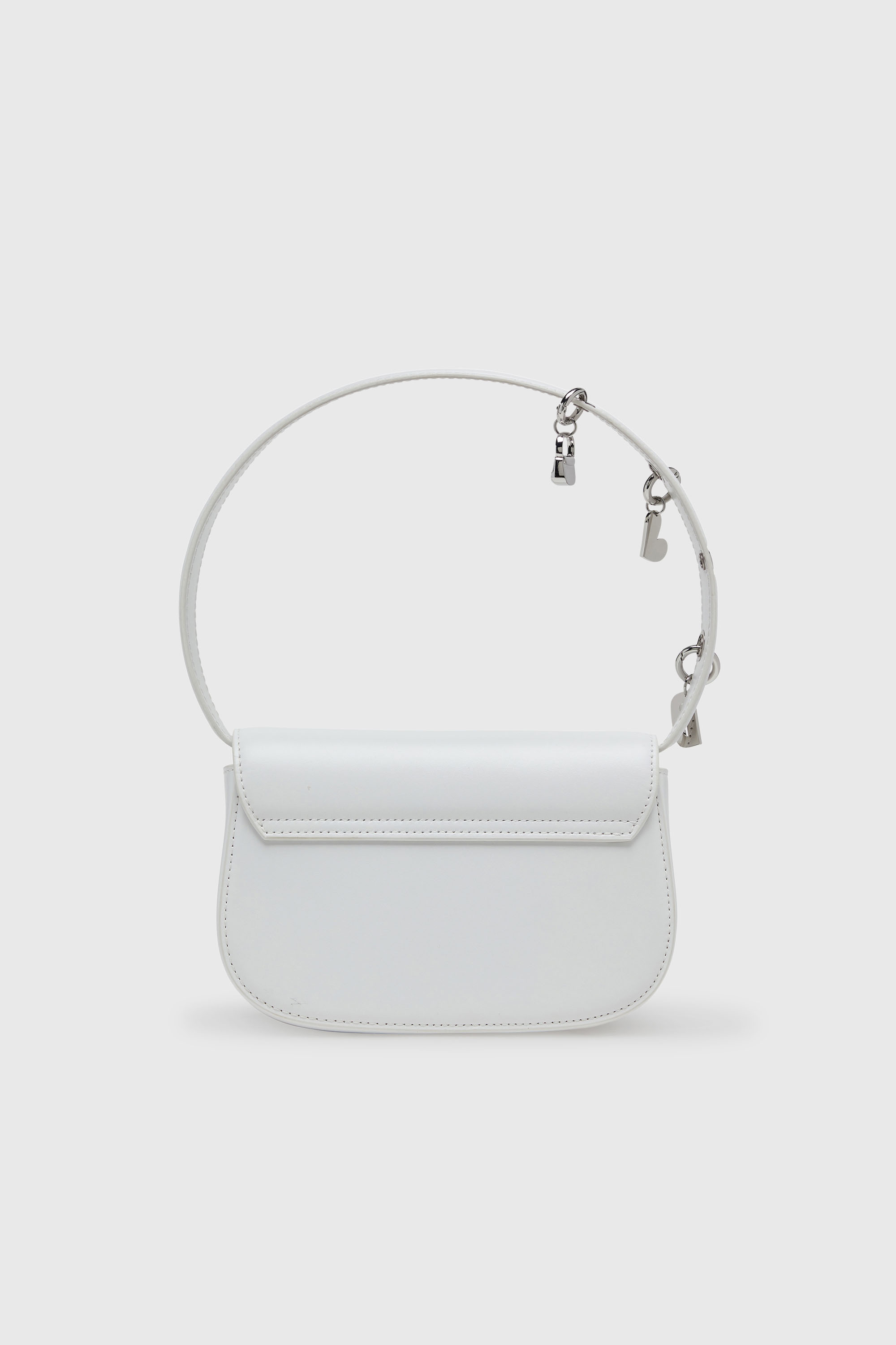 Diesel - 1DR, Woman's 1DR -Iconic shoulder bag in leather with handle charms in White - 2