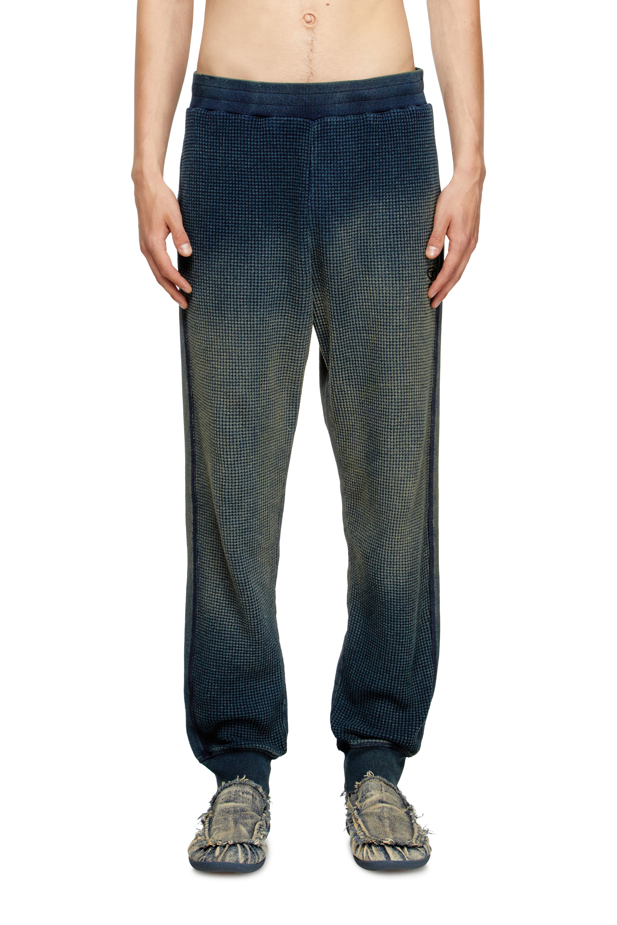 Diesel - P-WAFY, Man's Waffle track pants in Dark Blue - 1