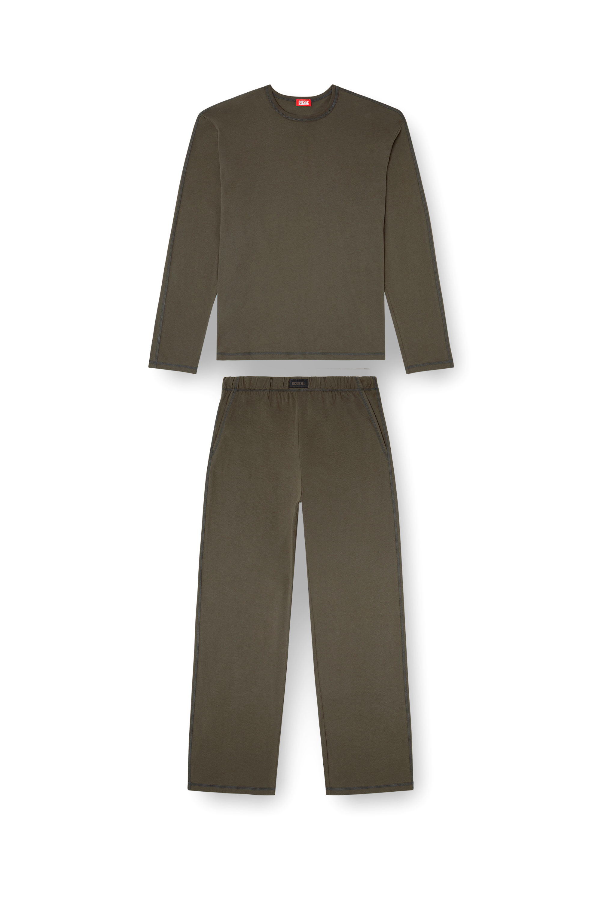 Diesel - SET-ADRIAN-UTLT, Man's Pyjamas in cotton jersey in Brown - 2