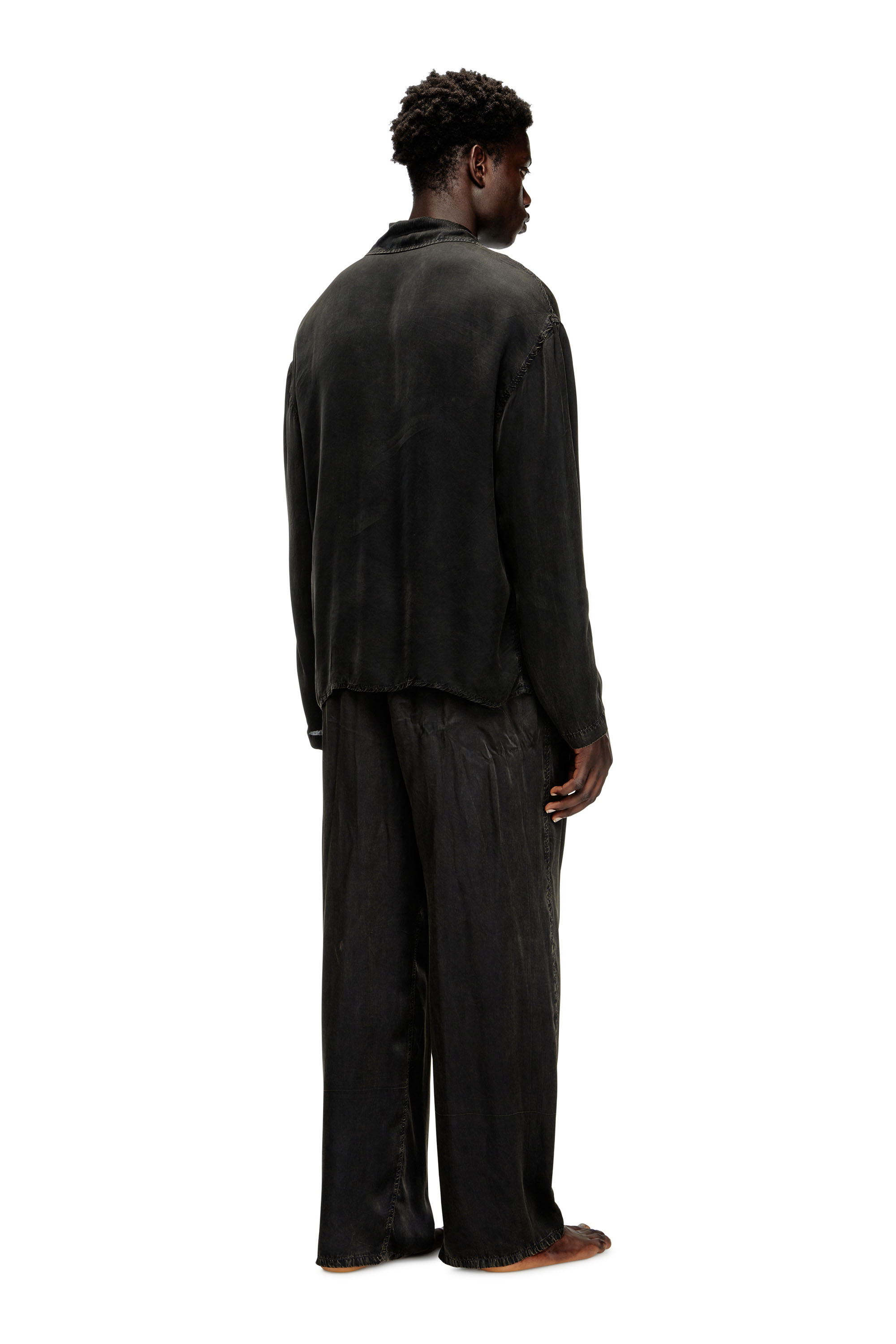 Diesel - SET-KEITH-DNM, Unisex's Fluid pyjamas with denim effect in Black - 5
