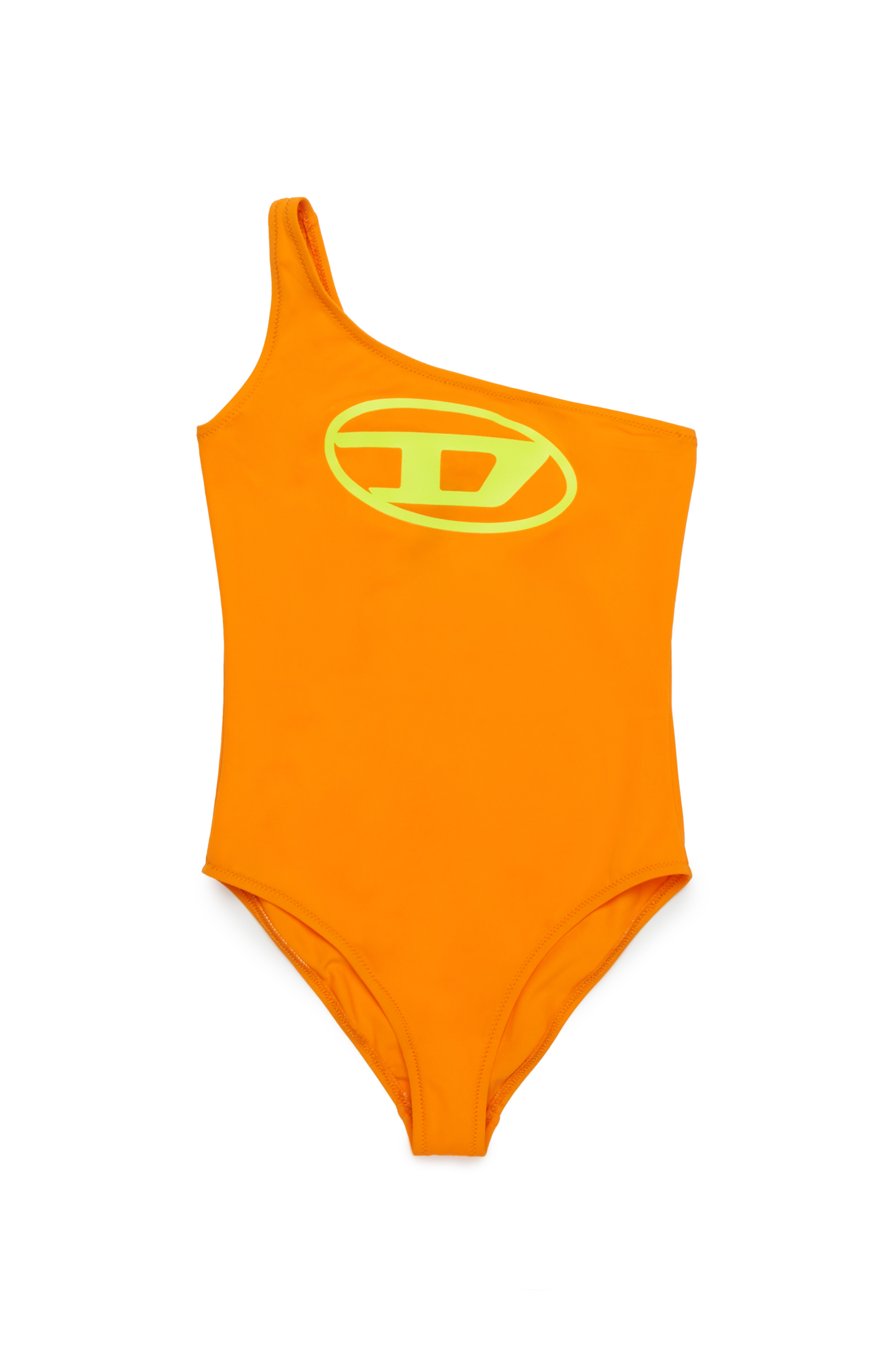 Diesel - MUNNYX, Woman's One-shoulder swimsuit with Oval D logo in Orange - 1