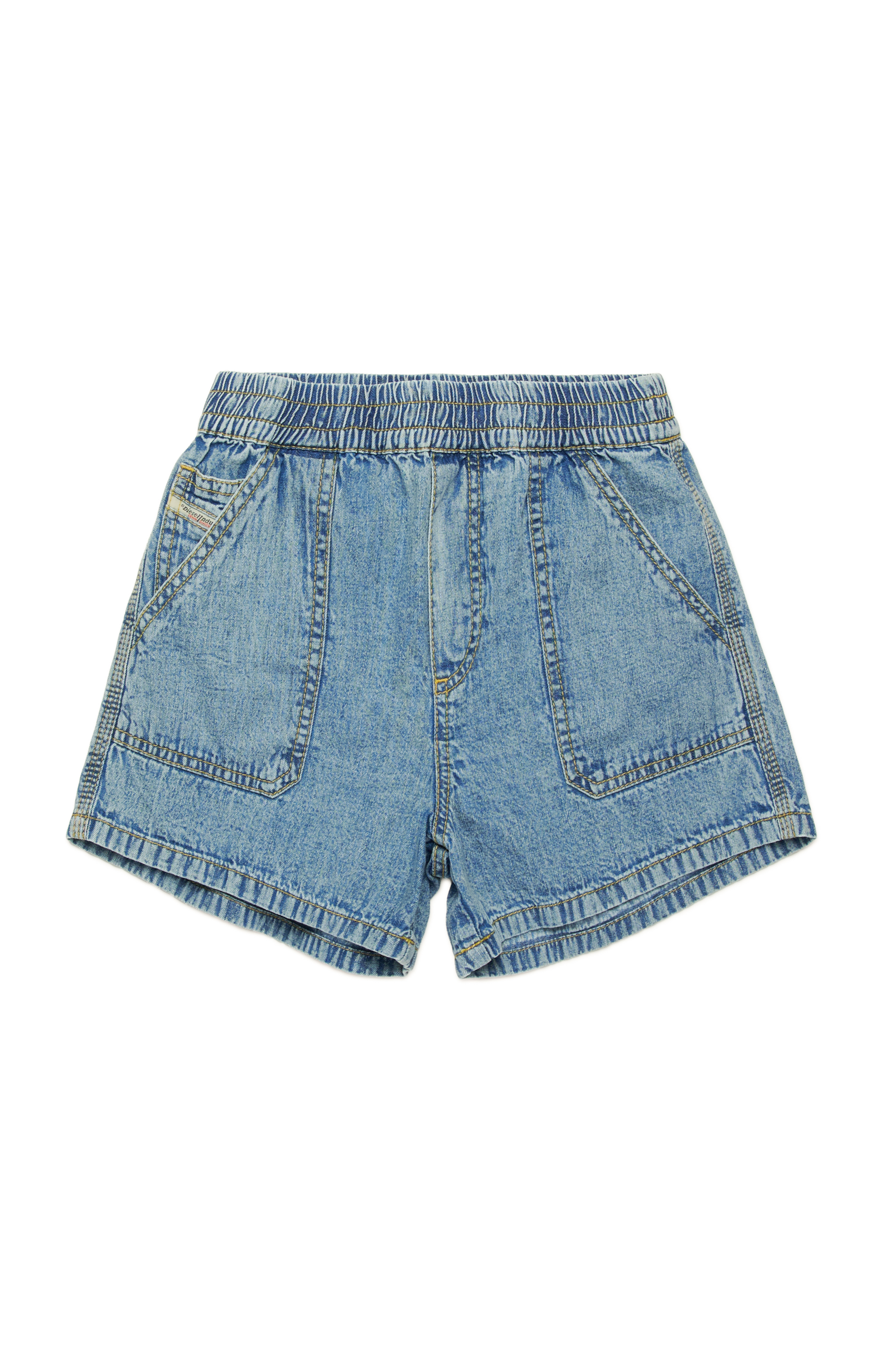 Diesel - PINTY, Woman's Denim shorts with patch pockets in Medium blue - 1