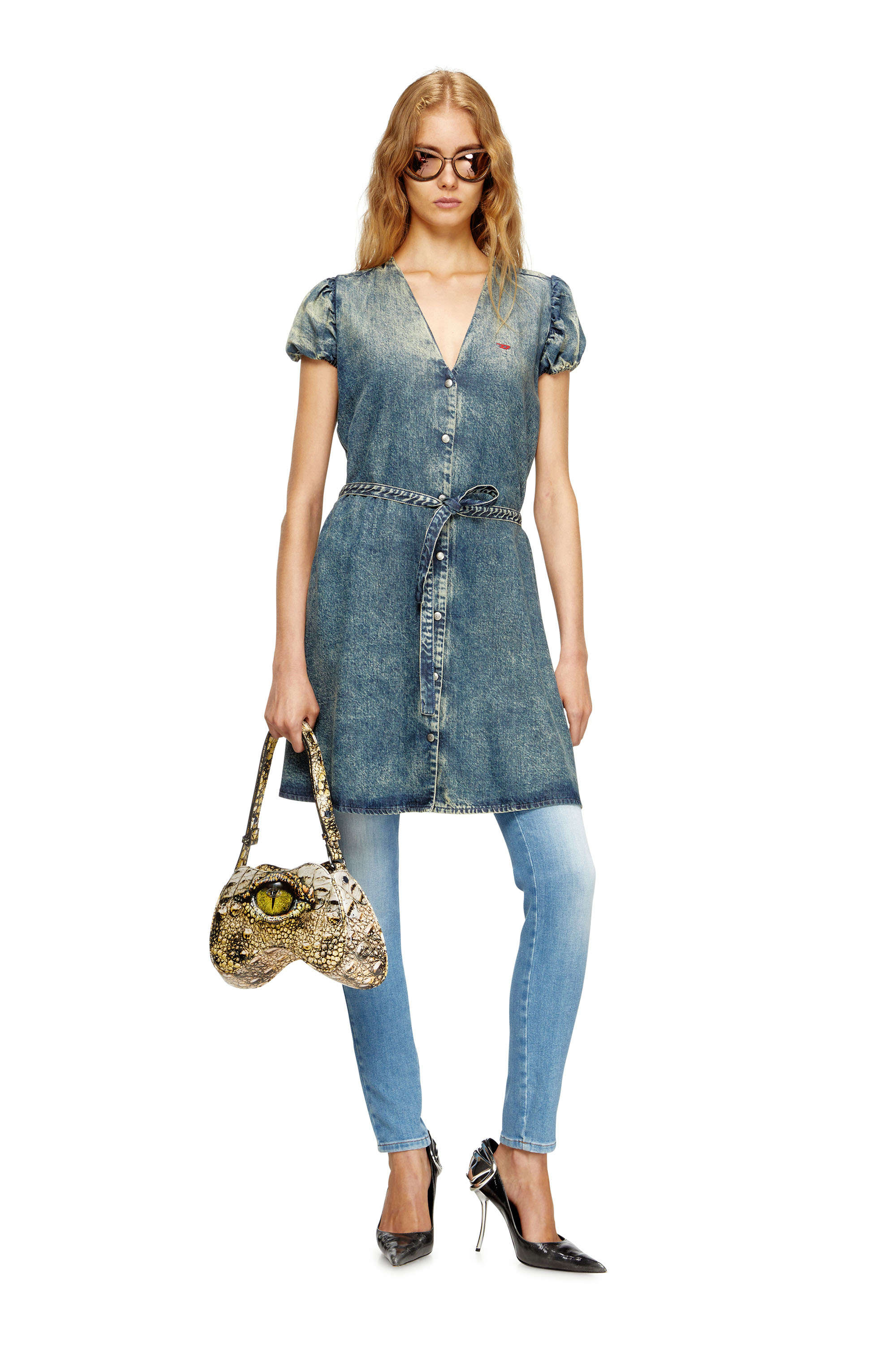 PLAY SHOULDER, Yellow Diesel - PLAY SHOULDER, Woman's Play-Glossy shoulder bag with print in Yellow - 6