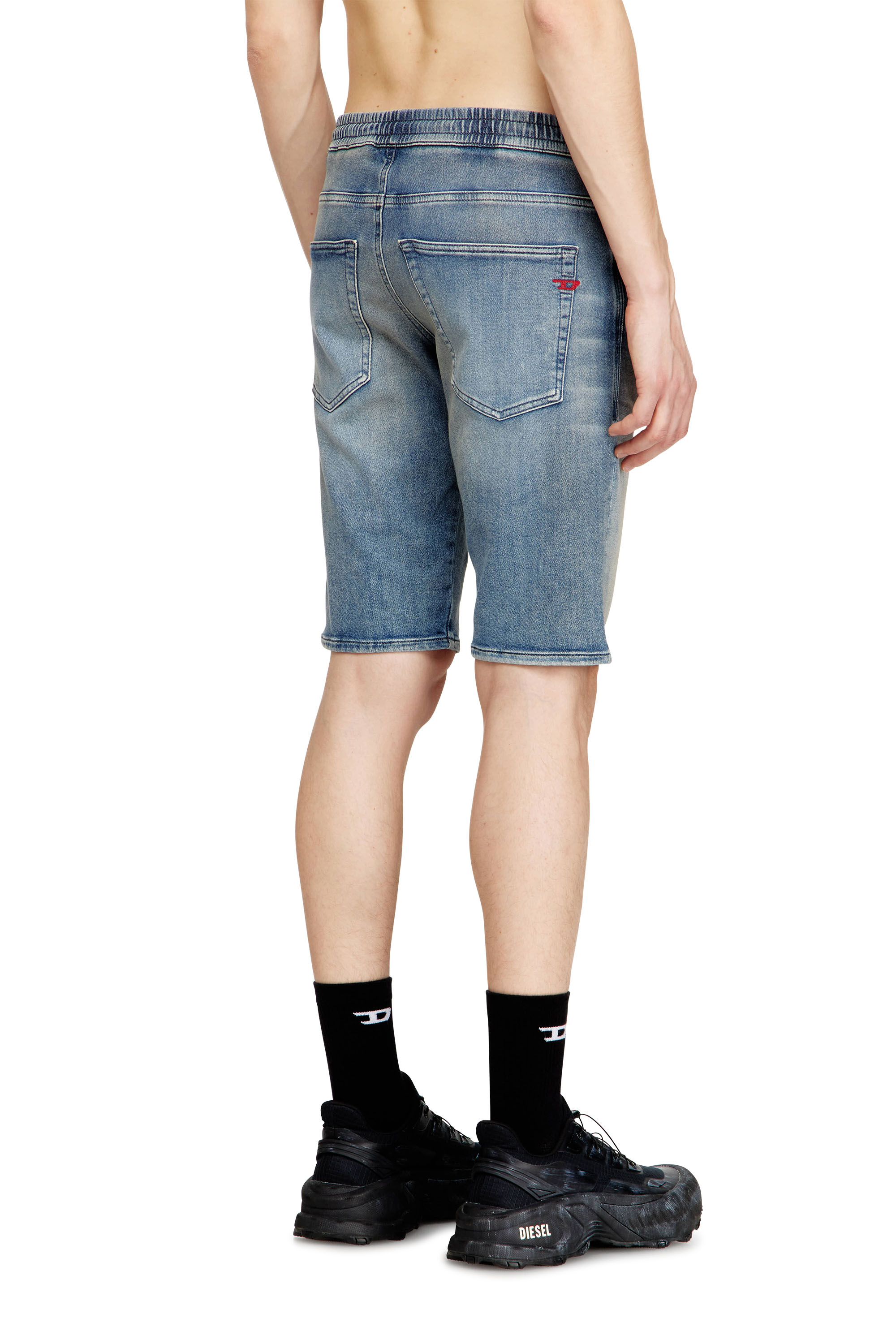 Diesel - 2033 D-KROOLEY-SHORT JOGG, Man's Slim-fit shorts in clean JoggJeans in Light Blue - 4