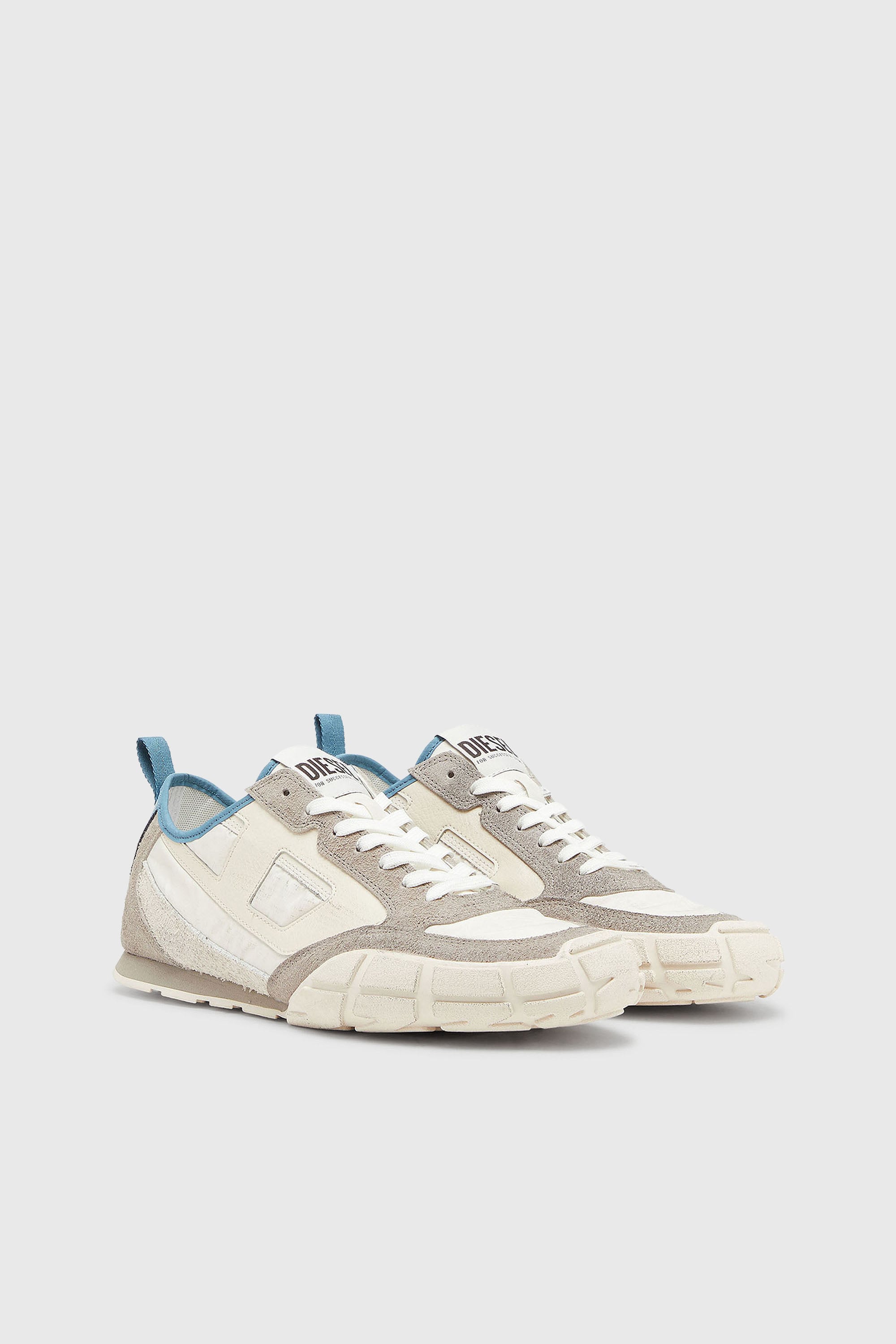 Diesel - S-PAGODHA LOW, Man's S-Pagodha - Sneakers in leather and nylon in White/Grey - 2