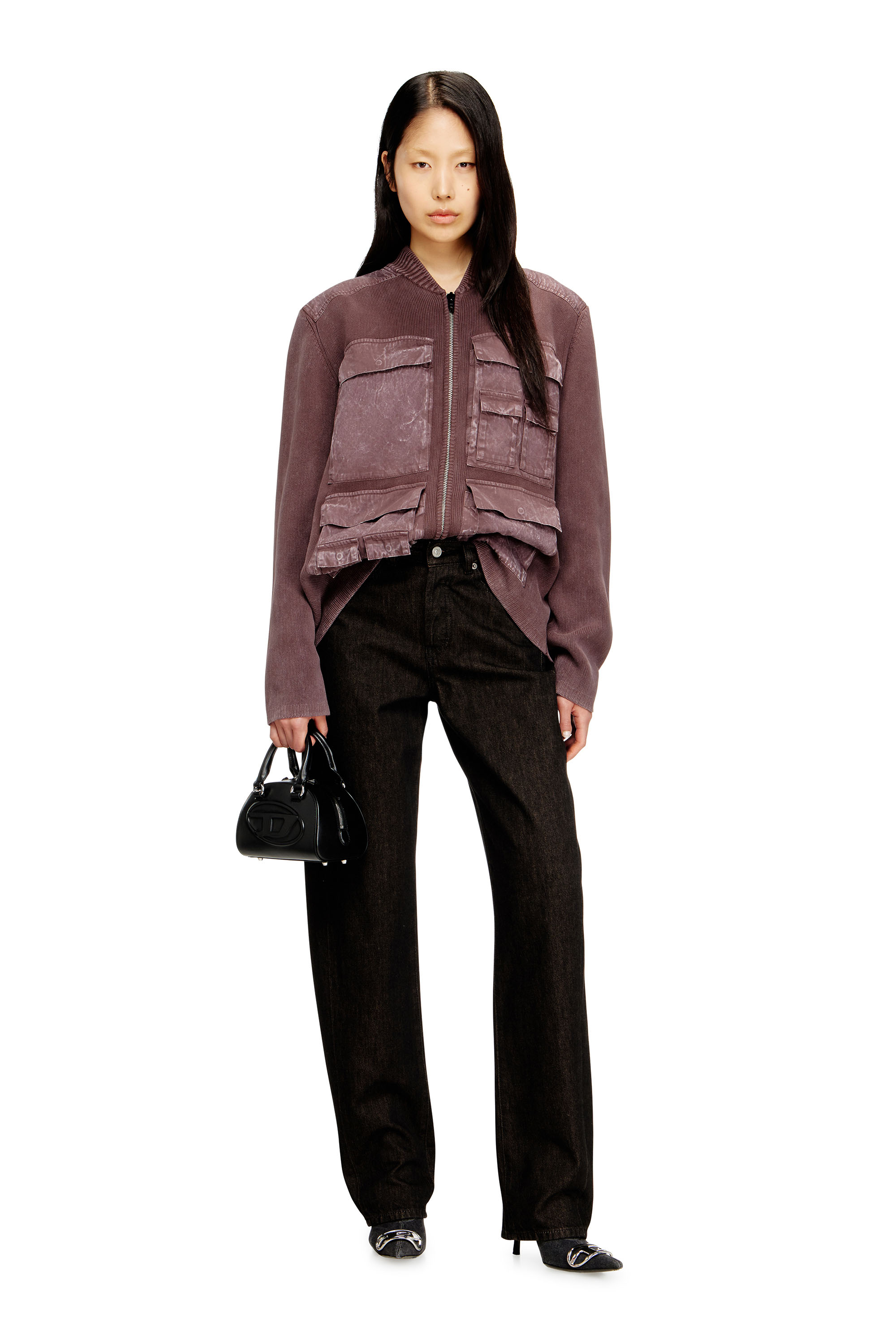 Diesel - Woman's Relaxed Jeans 1974 D-Ellz 09N25, Black/Dark grey - 2