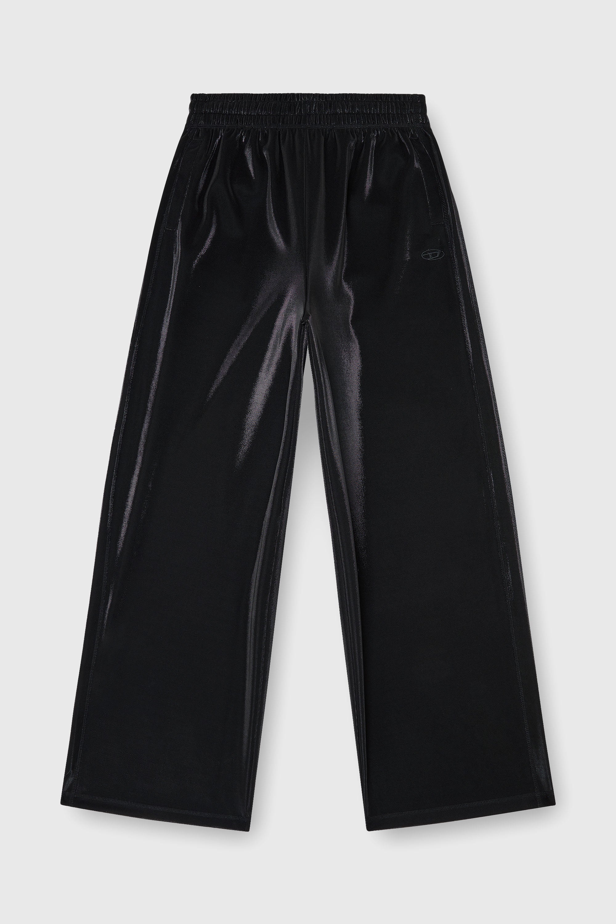 Diesel - P-ROSY, Woman's Sweatpants in shiny piquet fabric in Black - 2