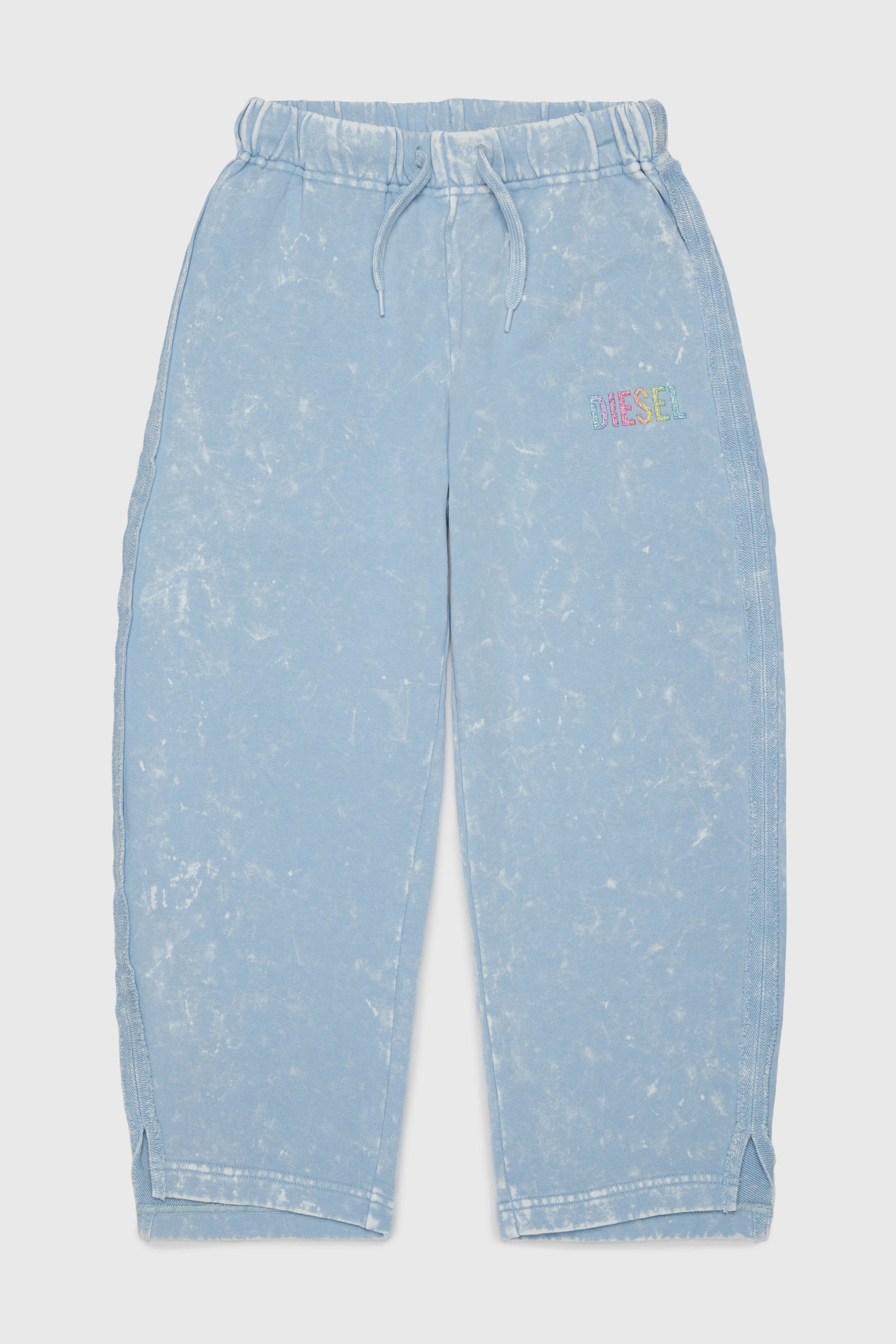 Diesel - PLOXY, Woman's Cotton sweatpants with marbled effect in Light Blue - 1