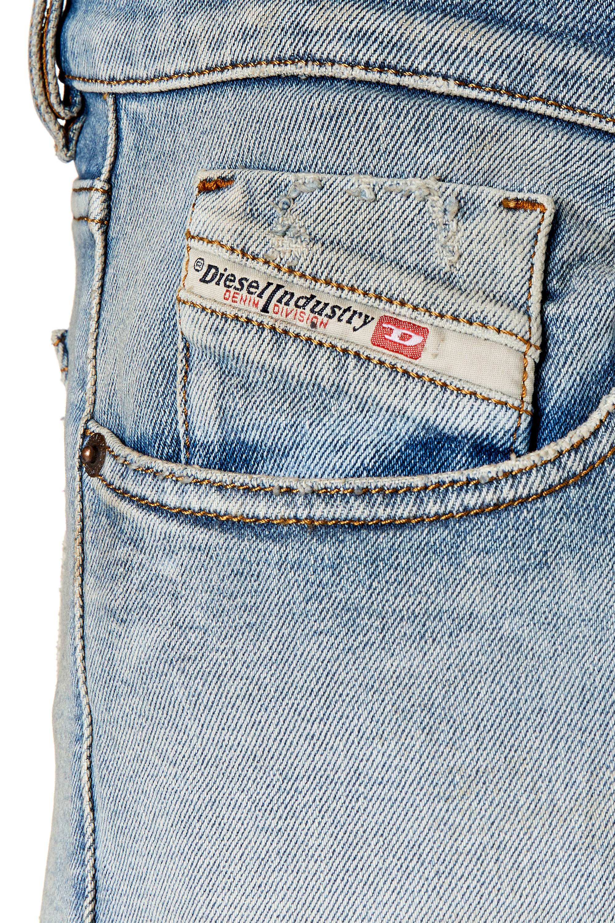 Diesel - 2019 D-Strukt 09E84 Slim Jeans, Light Blue - Image 3
