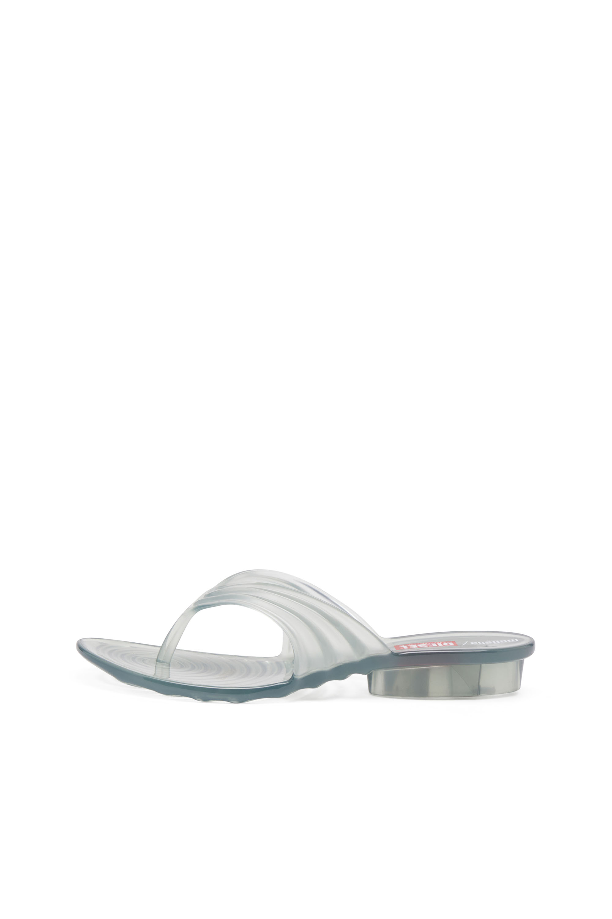 MELISSA QUANTUM THONG, Light Grey Diesel - MELISSA QUANTUM THONG, Woman's Sculptural flip-flops in Melflex® in Light Grey - 8