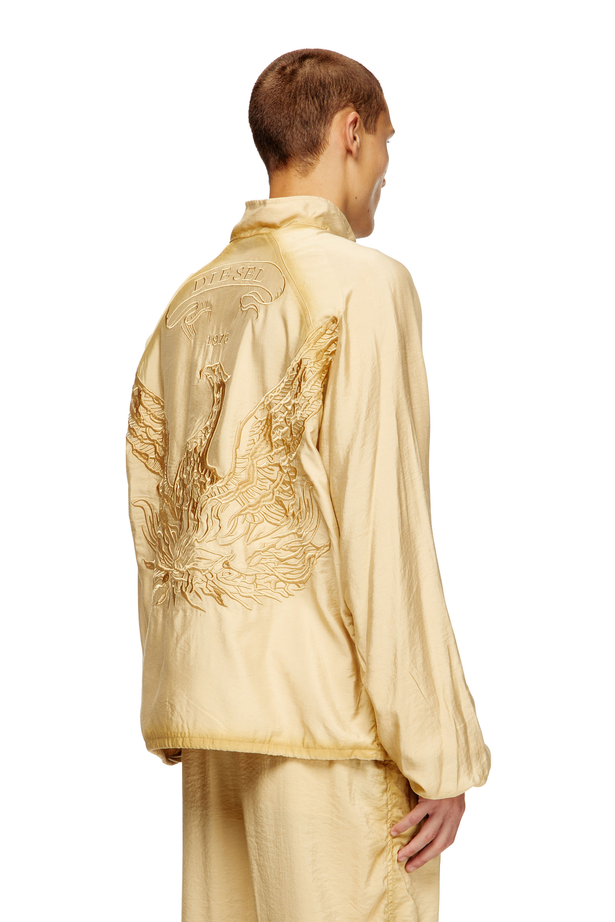 J-HENRI-SOUVENIR, Beige Diesel - J-HENRI-SOUVENIR, Man's Souvenir-style embroidered track jacket in Beige - 4