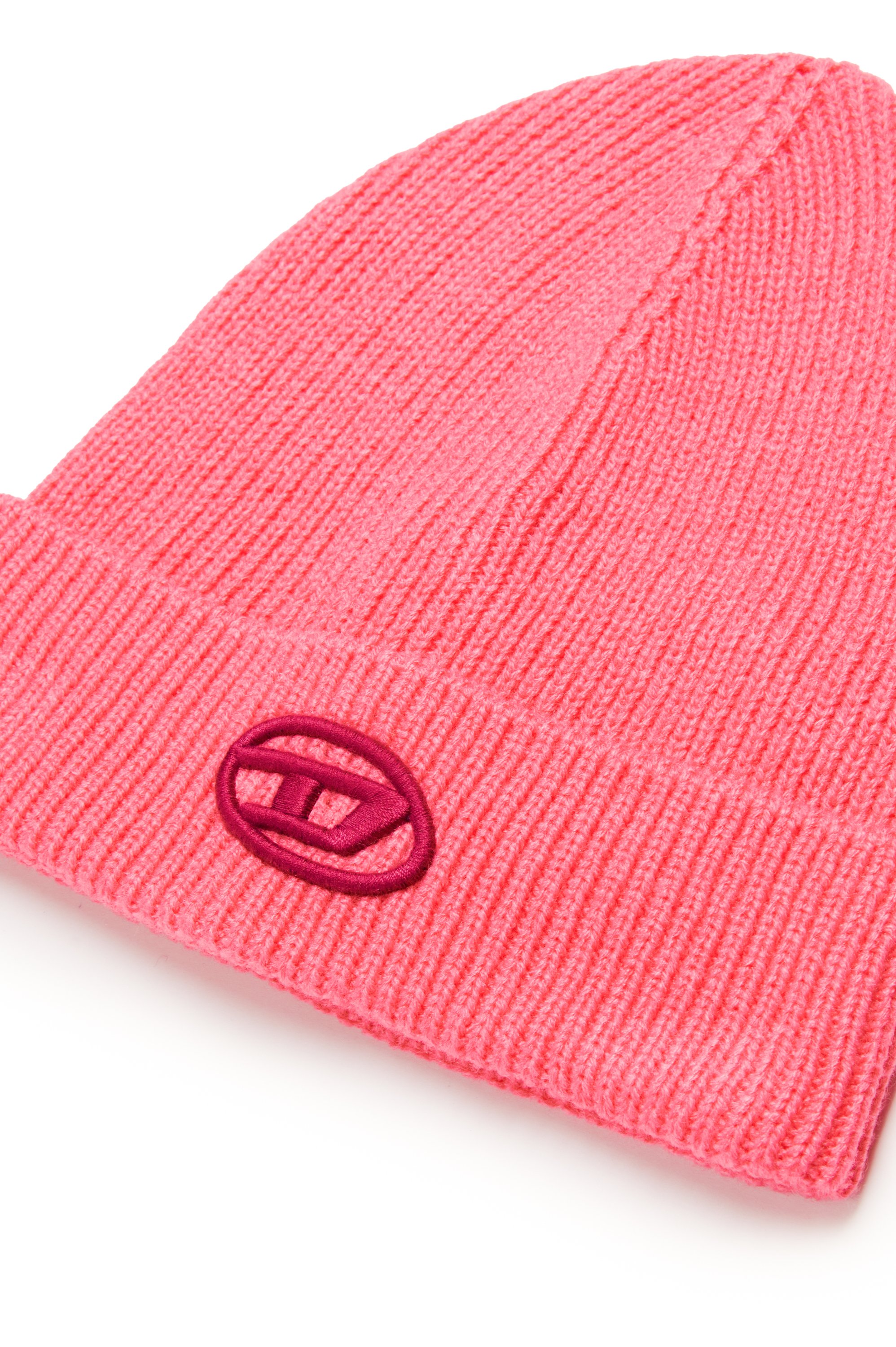 Diesel - FCODERFULLYTX, Unisex's Beanie with logo embroidery in Pink - 3