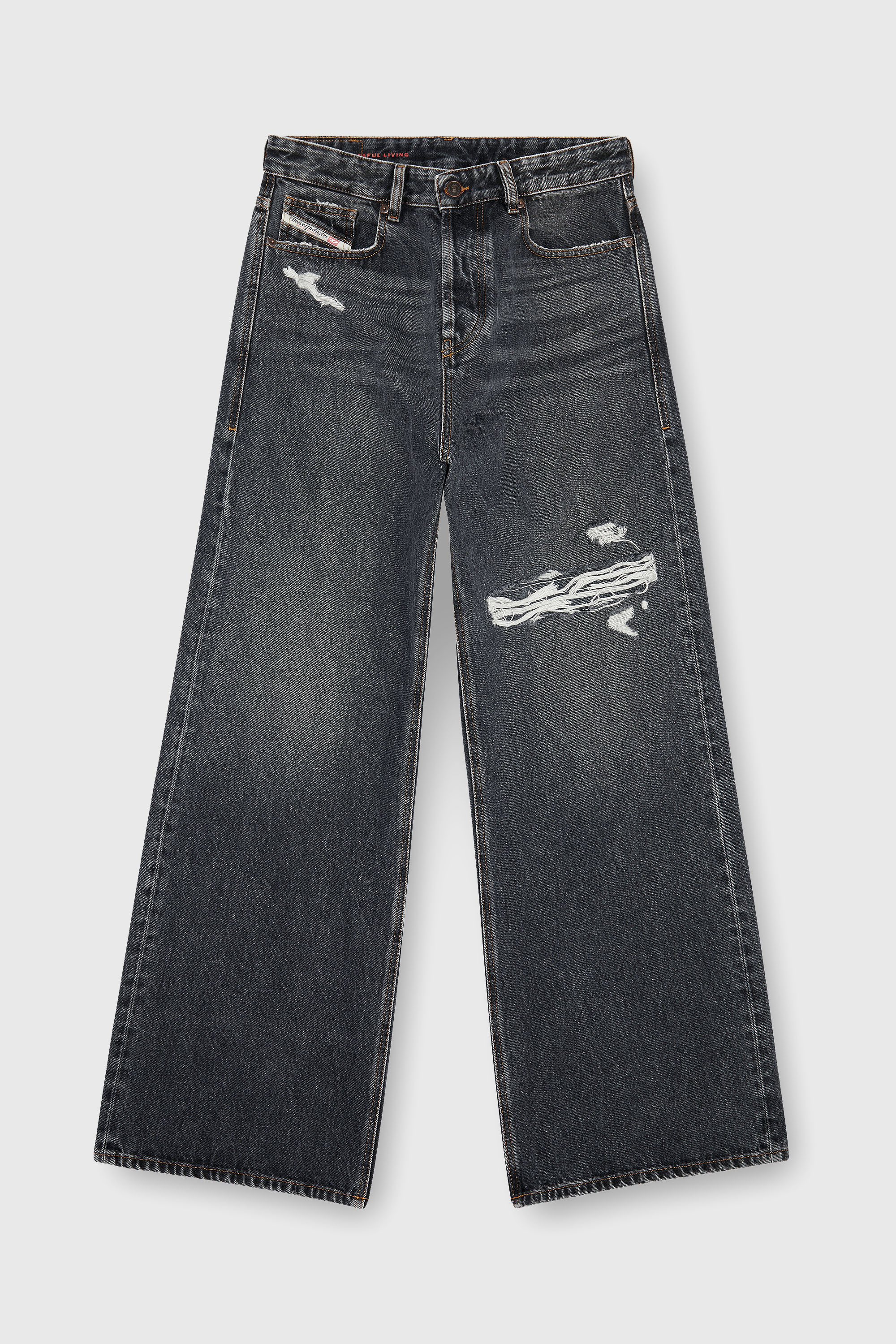 Diesel - Unisex's Relaxed Jeans 1996 D-Sire 007F6, Black/Dark grey - 8