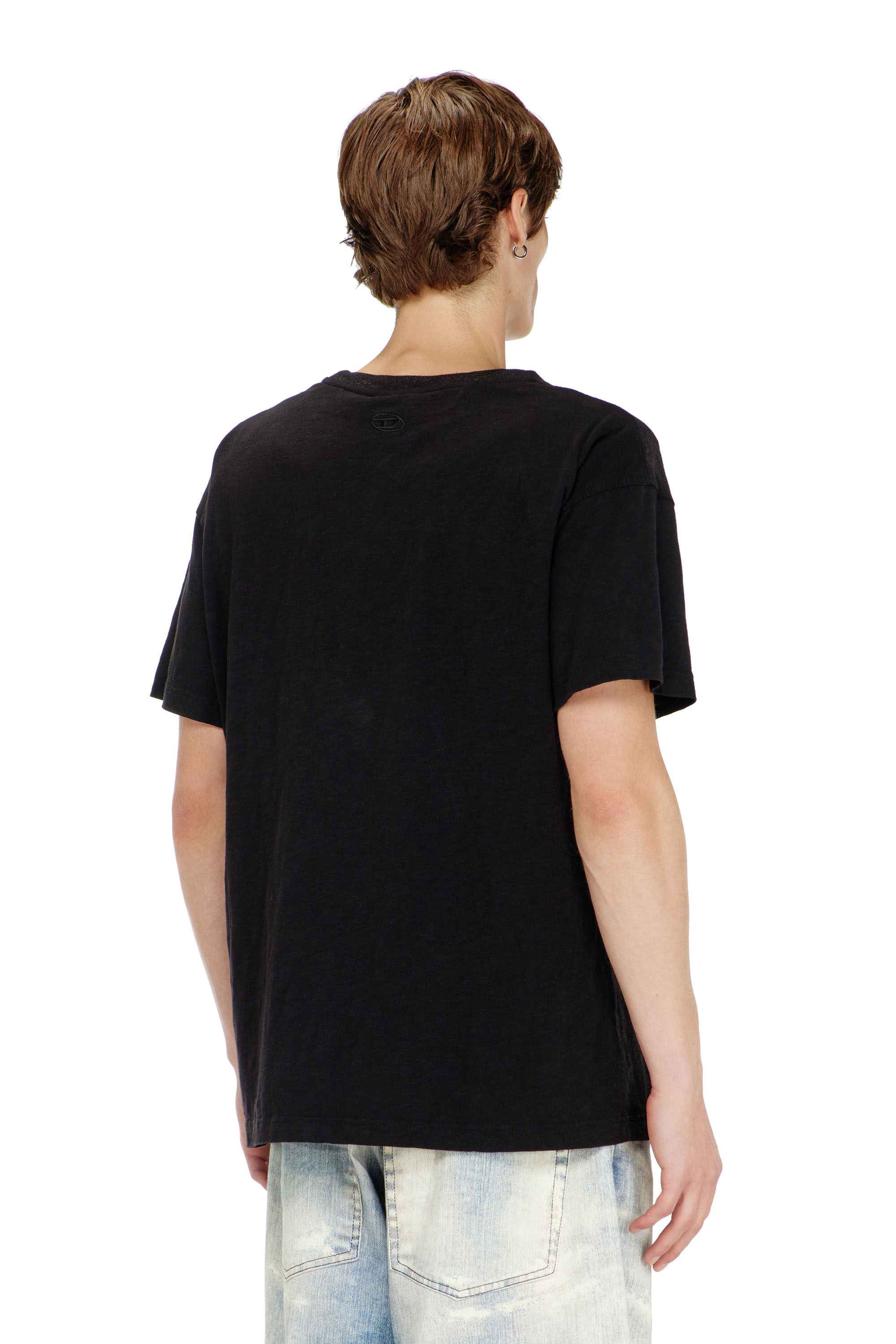 Diesel - T-NORM-AA2, Man's Cotton crew-neck T-shirt with foil print in Black - 4
