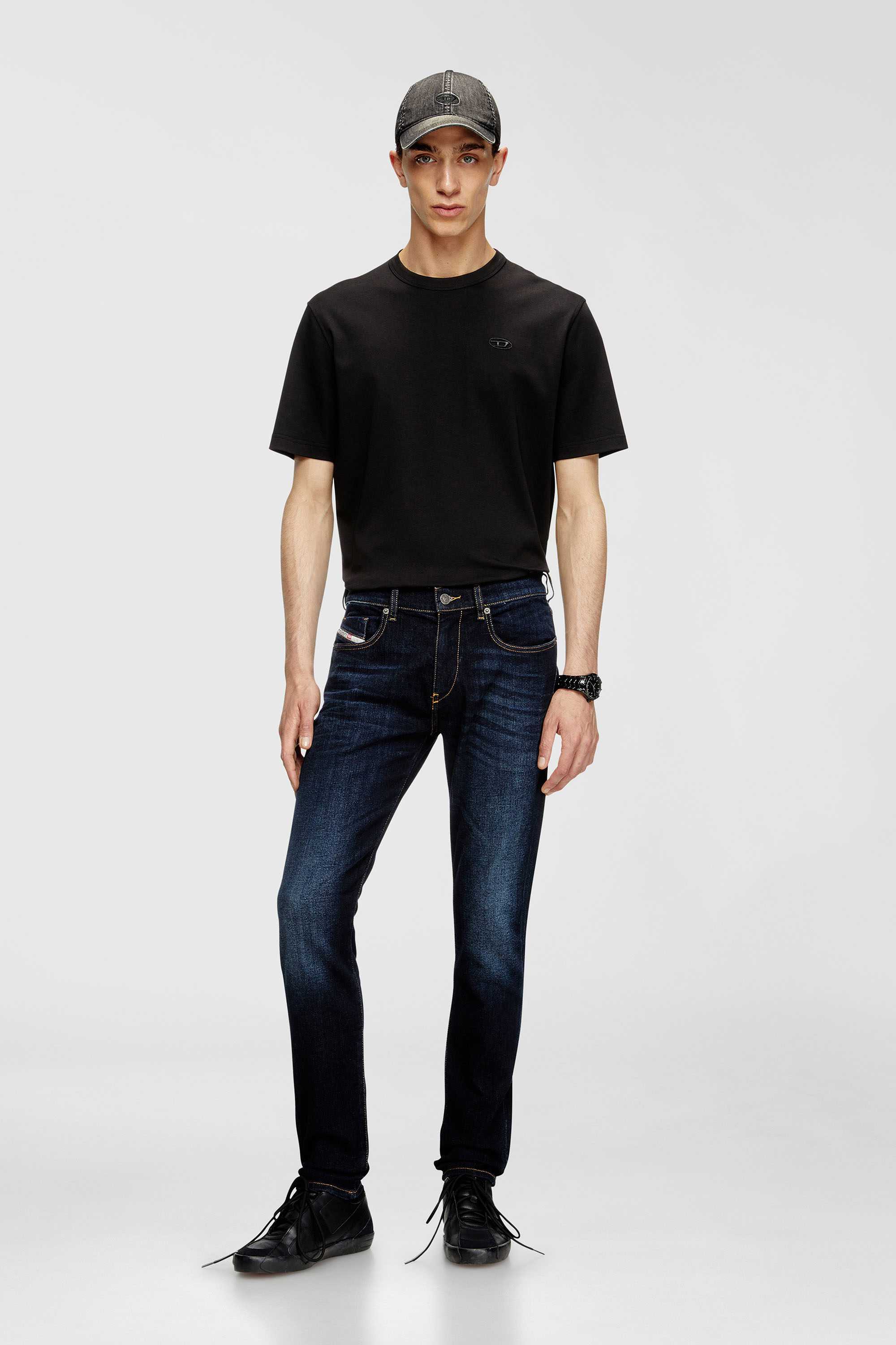 Diesel - Man's Slim Jeans 2019 D-Strukt 009ZS, Dark Blue - 1