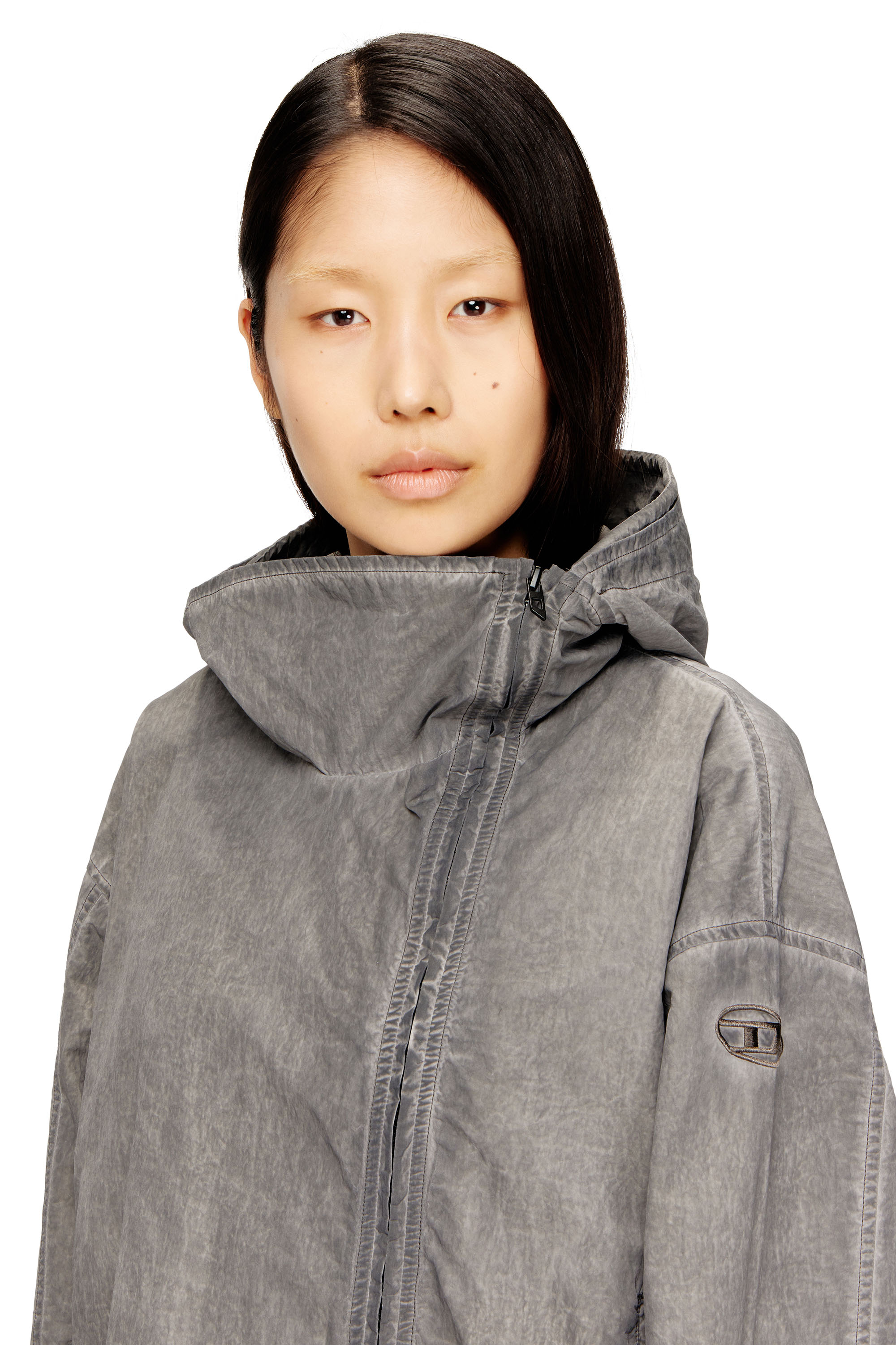 Diesel - G-ORILLA, Woman's Hooded windbreaker in treated Taslan in null - 4