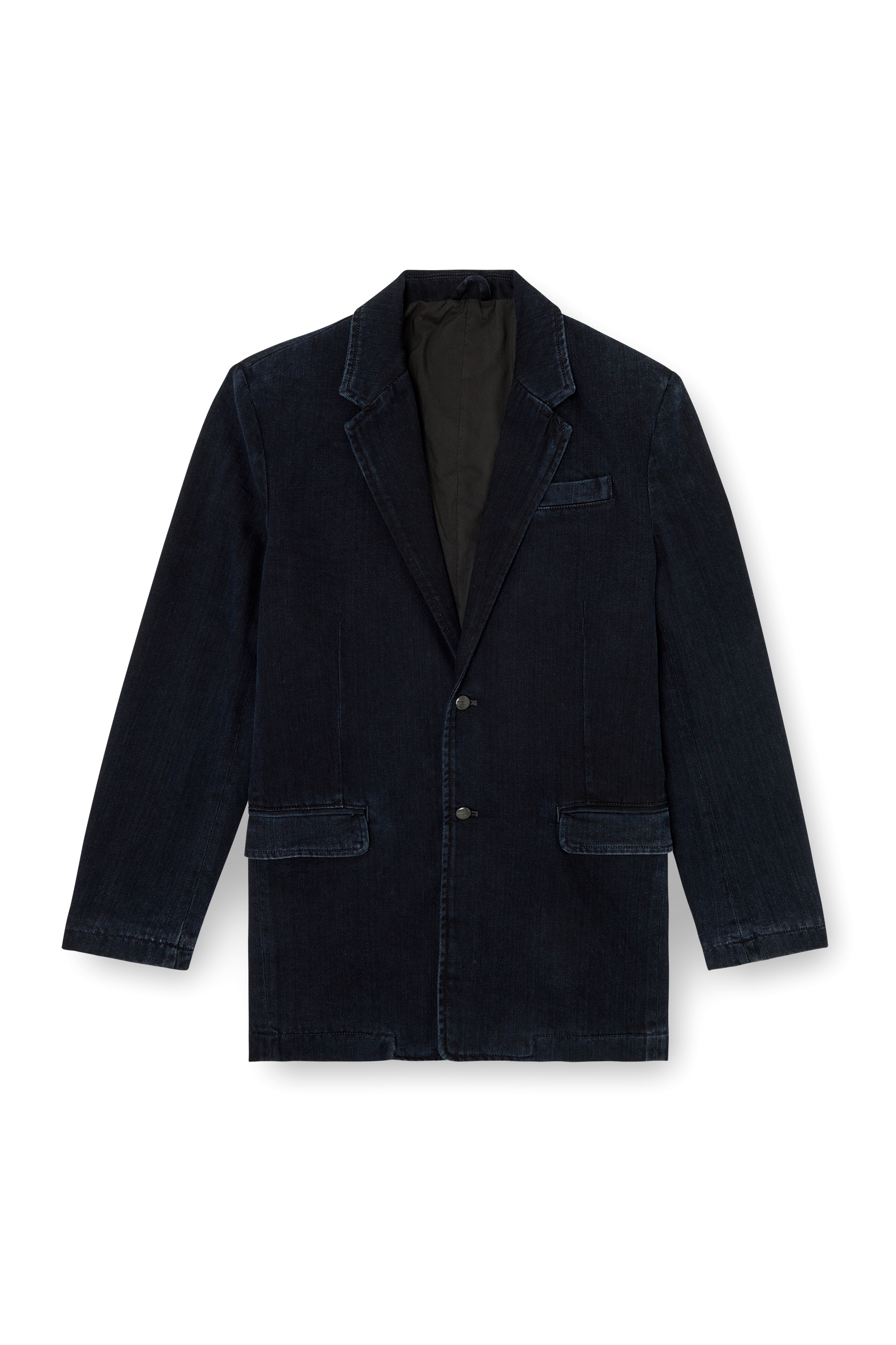 D-REGER-D, Dark Blue Diesel - D-REGER-D, Unisex's Blazer in lightly treated denim in Dark Blue - 2