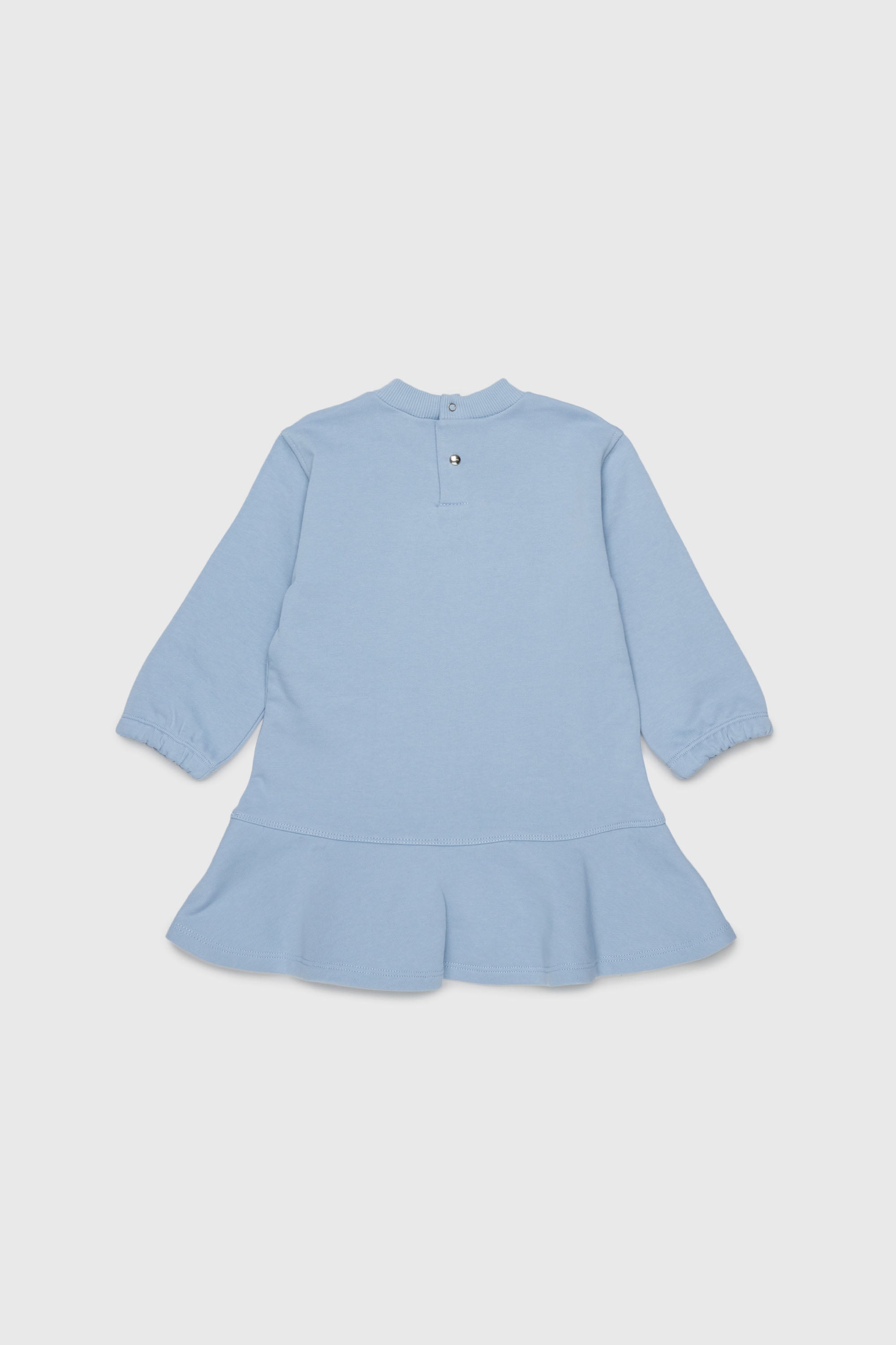 Diesel - DFUMB, Woman's Sweatshirt dress with ruffled hem in Light Blue - 2