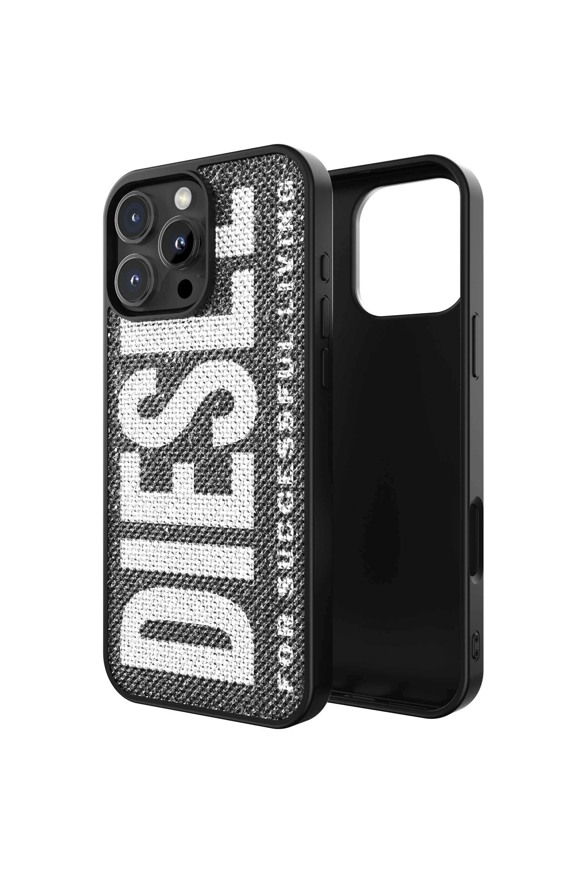 Diesel - 60186 MOULDED CASE, Unisex's Swarovski Crystal Case for iP 16 Pro Max in Black - 1