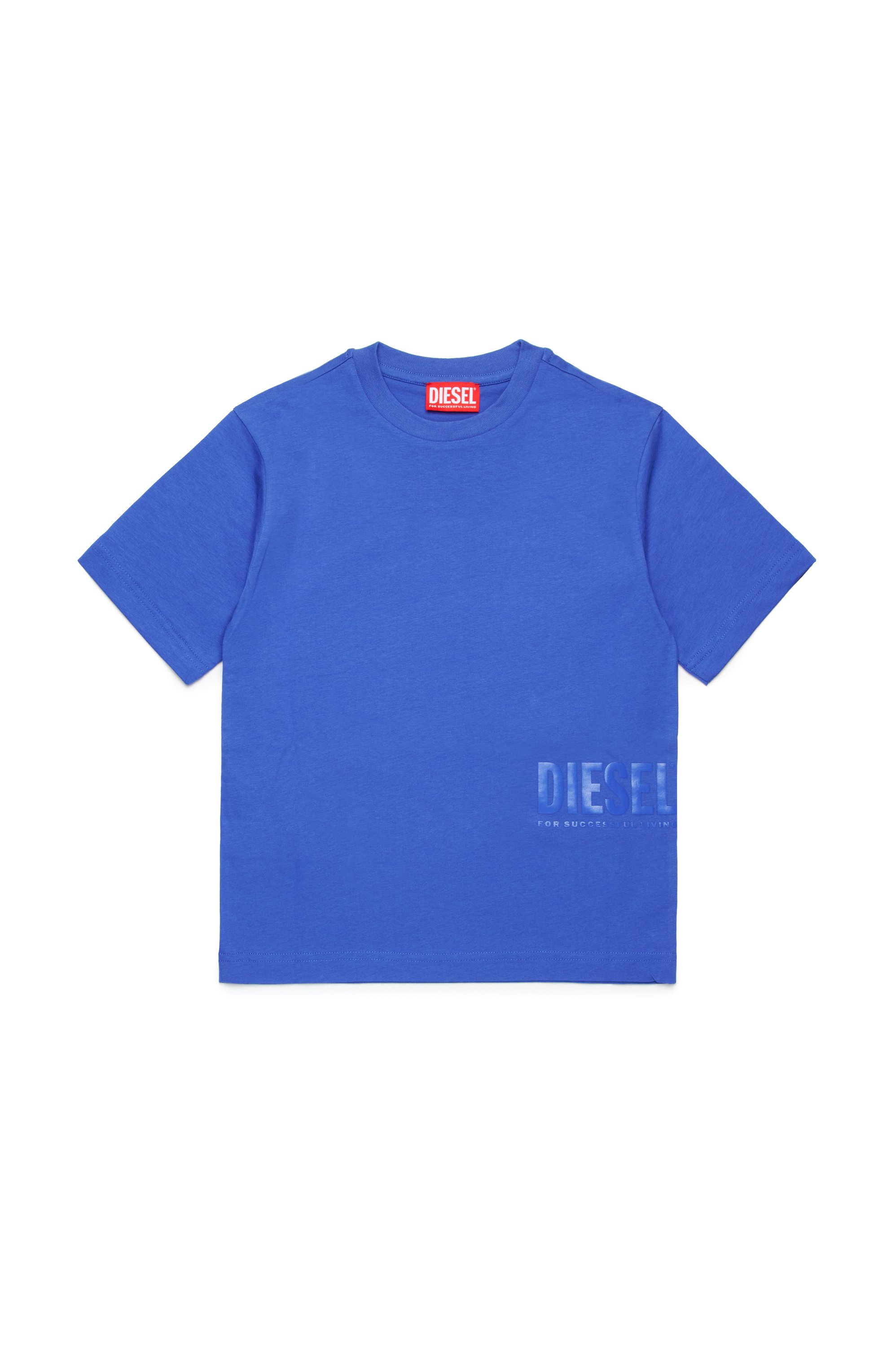 Diesel - MTFIND OVER, Man's T-shirt with Biscotto logo in Blue - 1