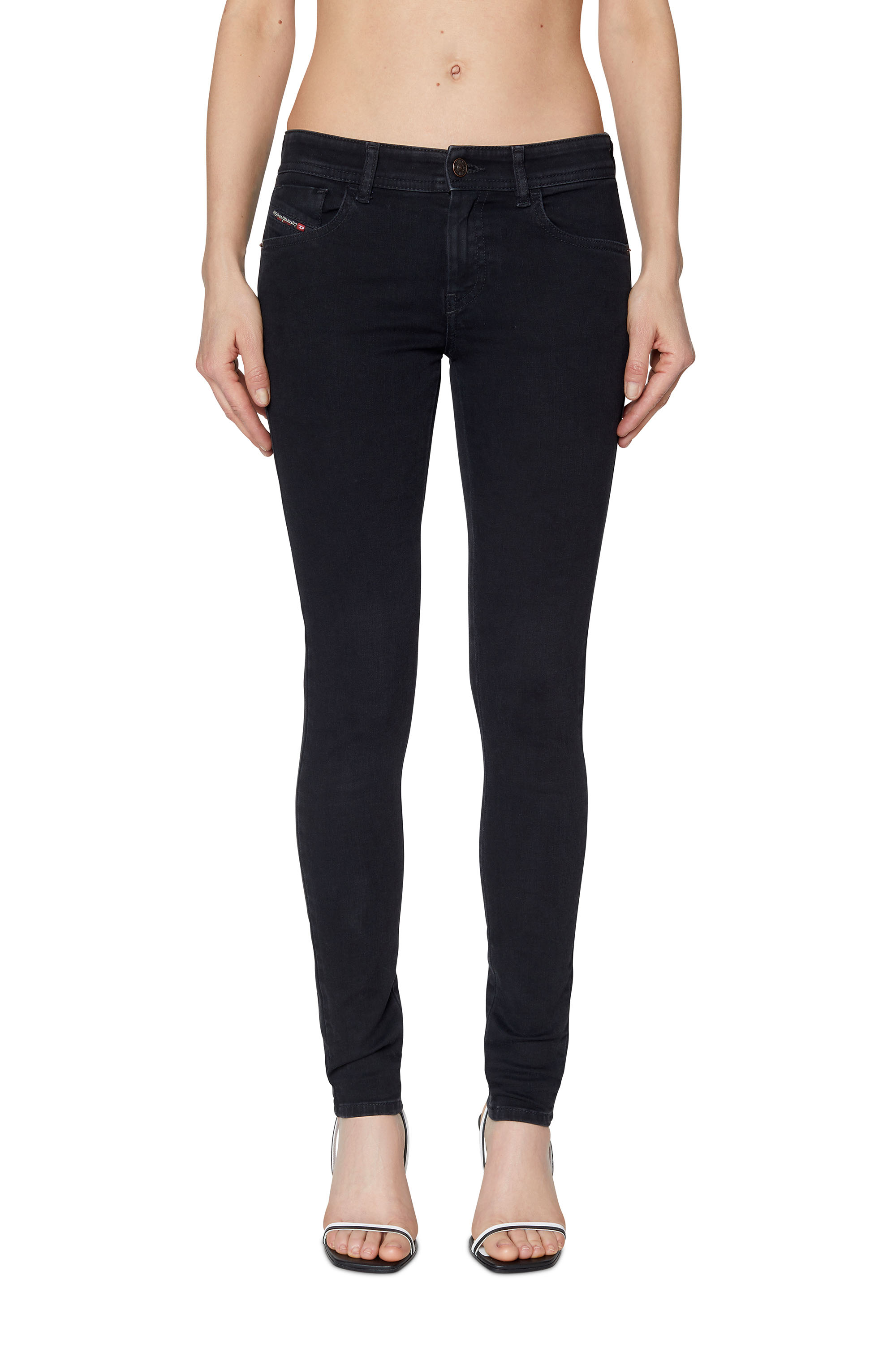 Diesel - 2018 Slandy low Z69VW Super skinny Jeans, Black/Dark grey - Image 1