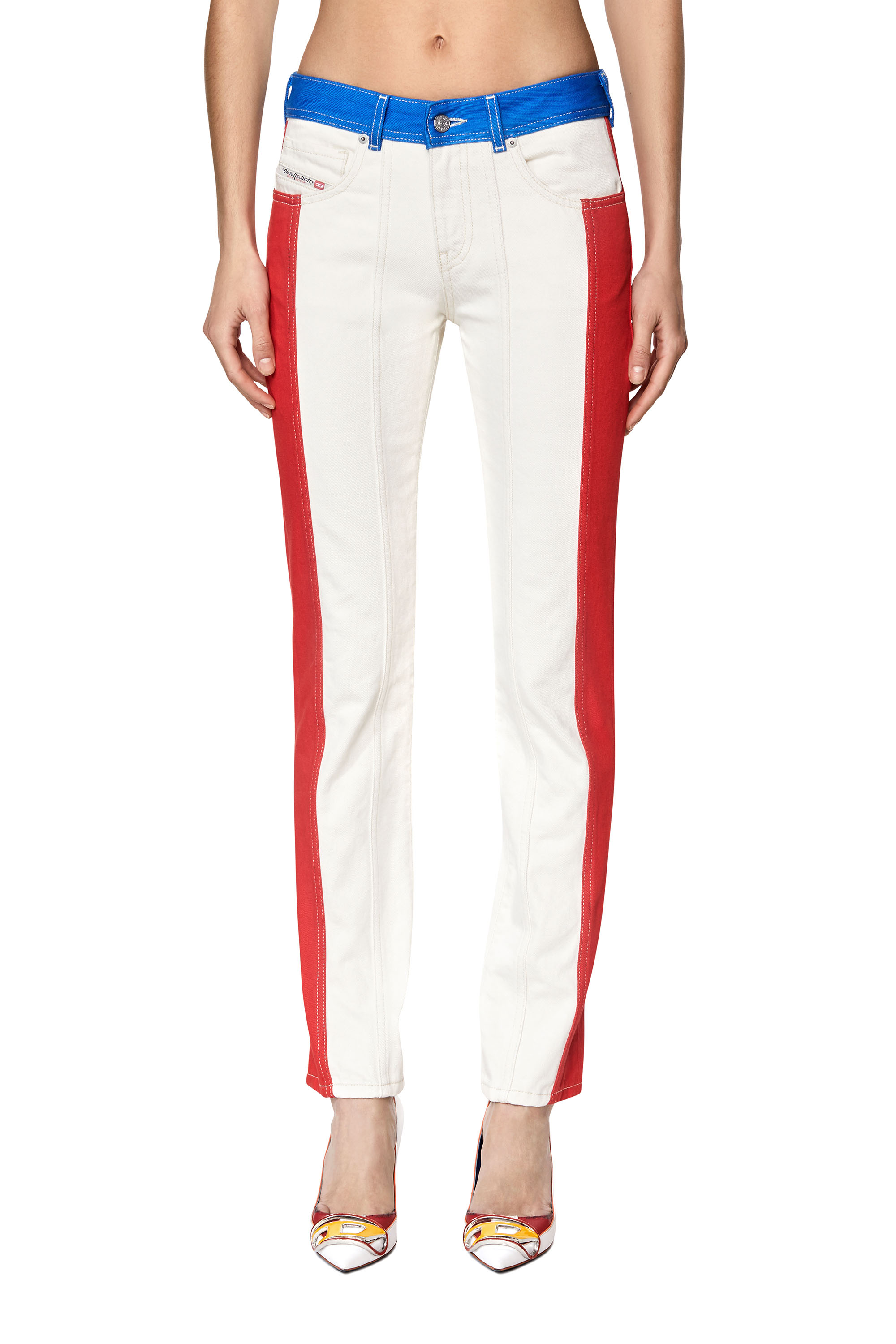 Diesel - 2002 0EIAR Straight Jeans, White/Red - Image 1