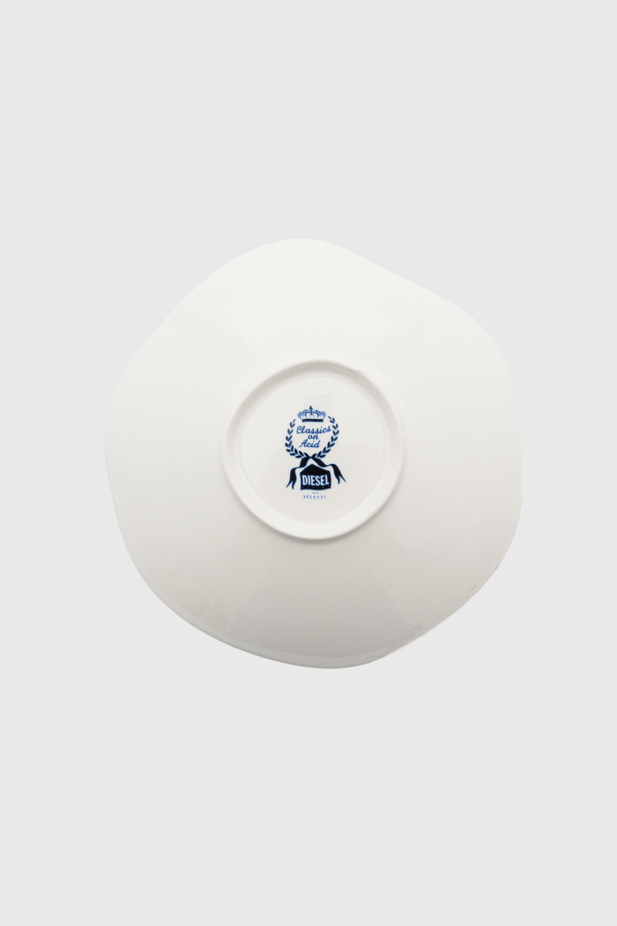 Diesel - 11225 SOUP PLATE IN PORCELAIN "CLASSIC O, Unisex's Pocelain soupe plate in White/Blue - 2