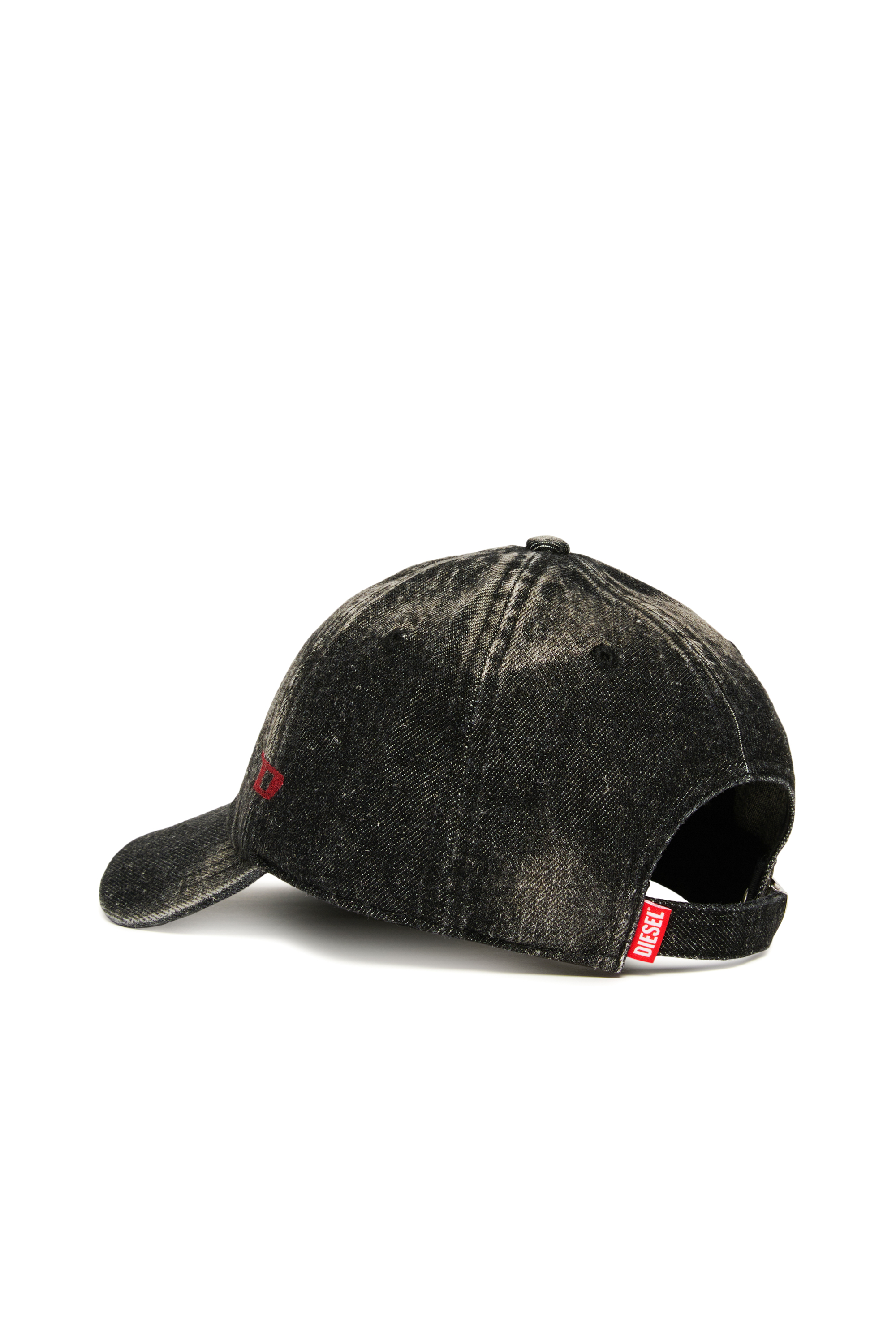 Diesel - FCLUPUS, Unisex's Faded denim baseball cap with D logo in Black - 2