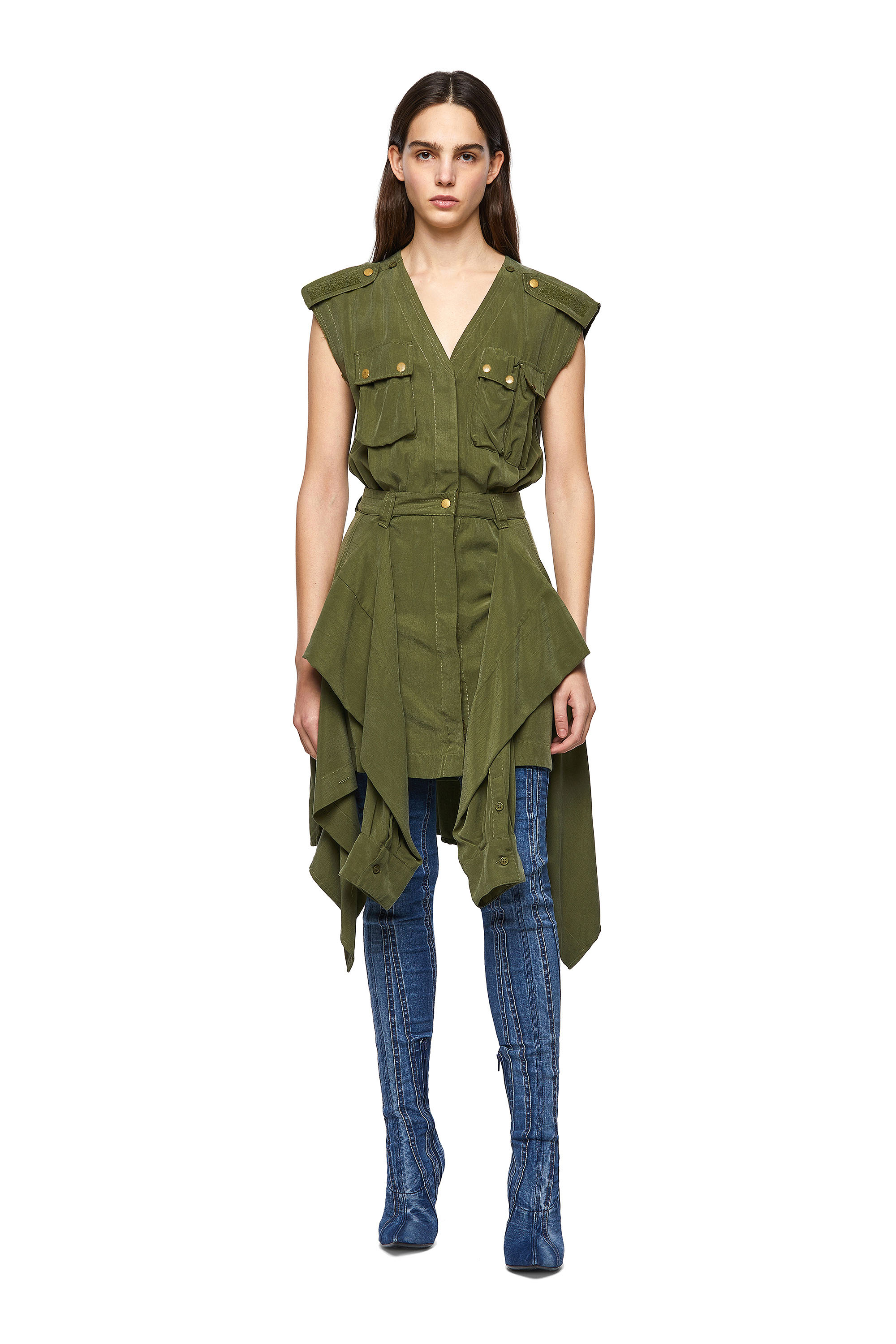 D-GIUDITTA, Olive Green - Dresses