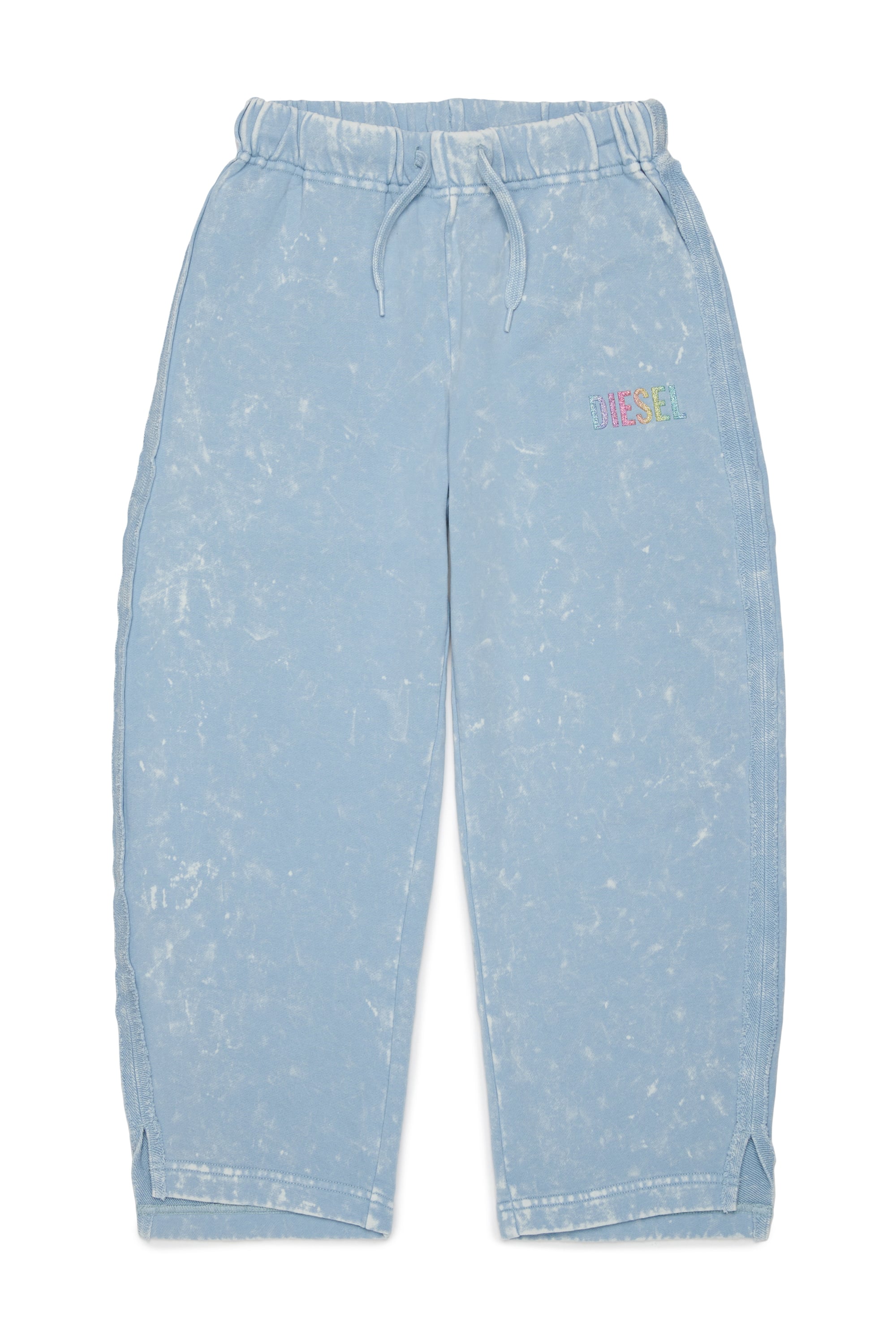 Diesel - PLOXY, Woman's Cotton sweatpants with marbled effect in Light Blue - 1