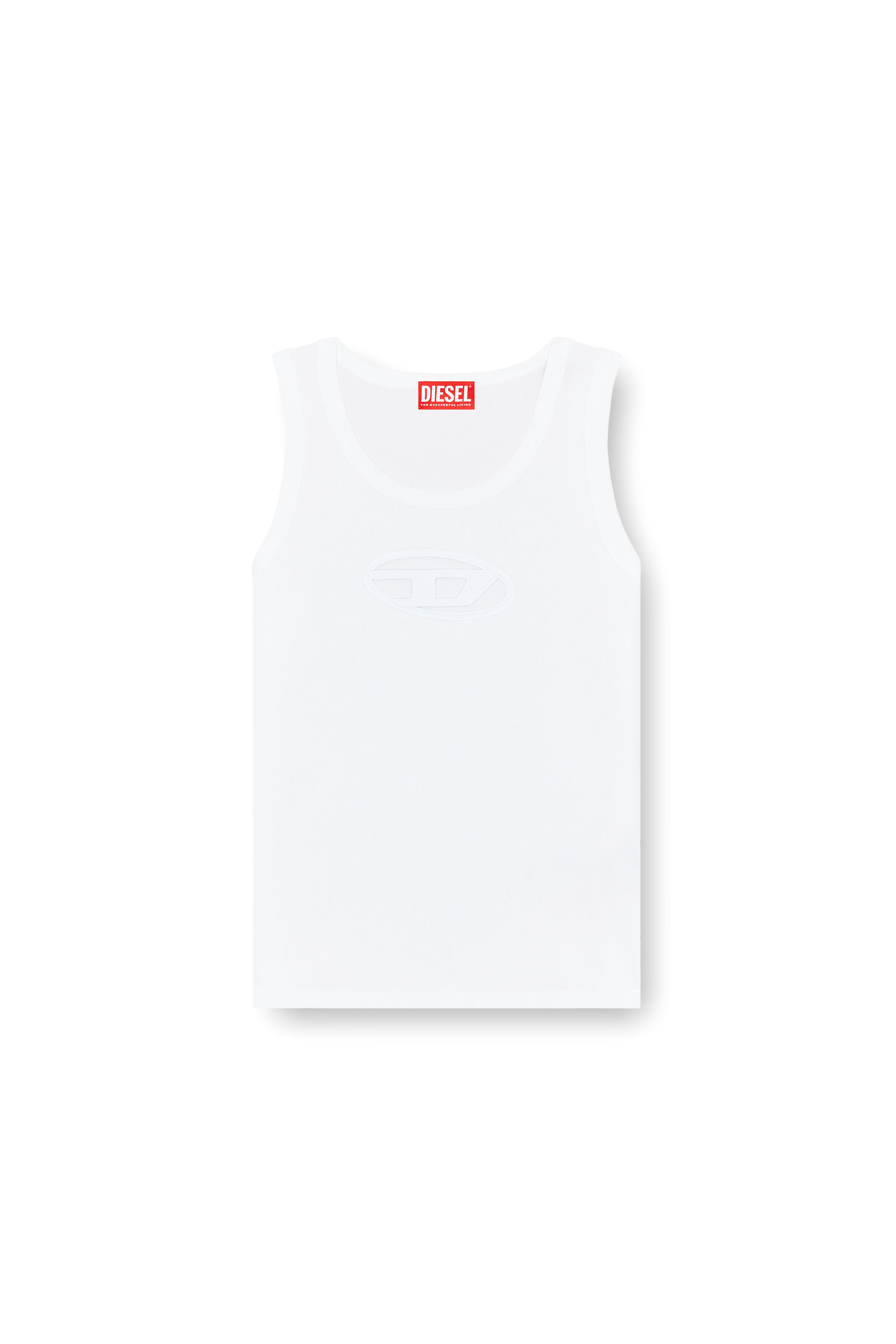 Diesel - T-LYNYS-OD, Woman's Tank top with cut-out Oval D logo in White - 3