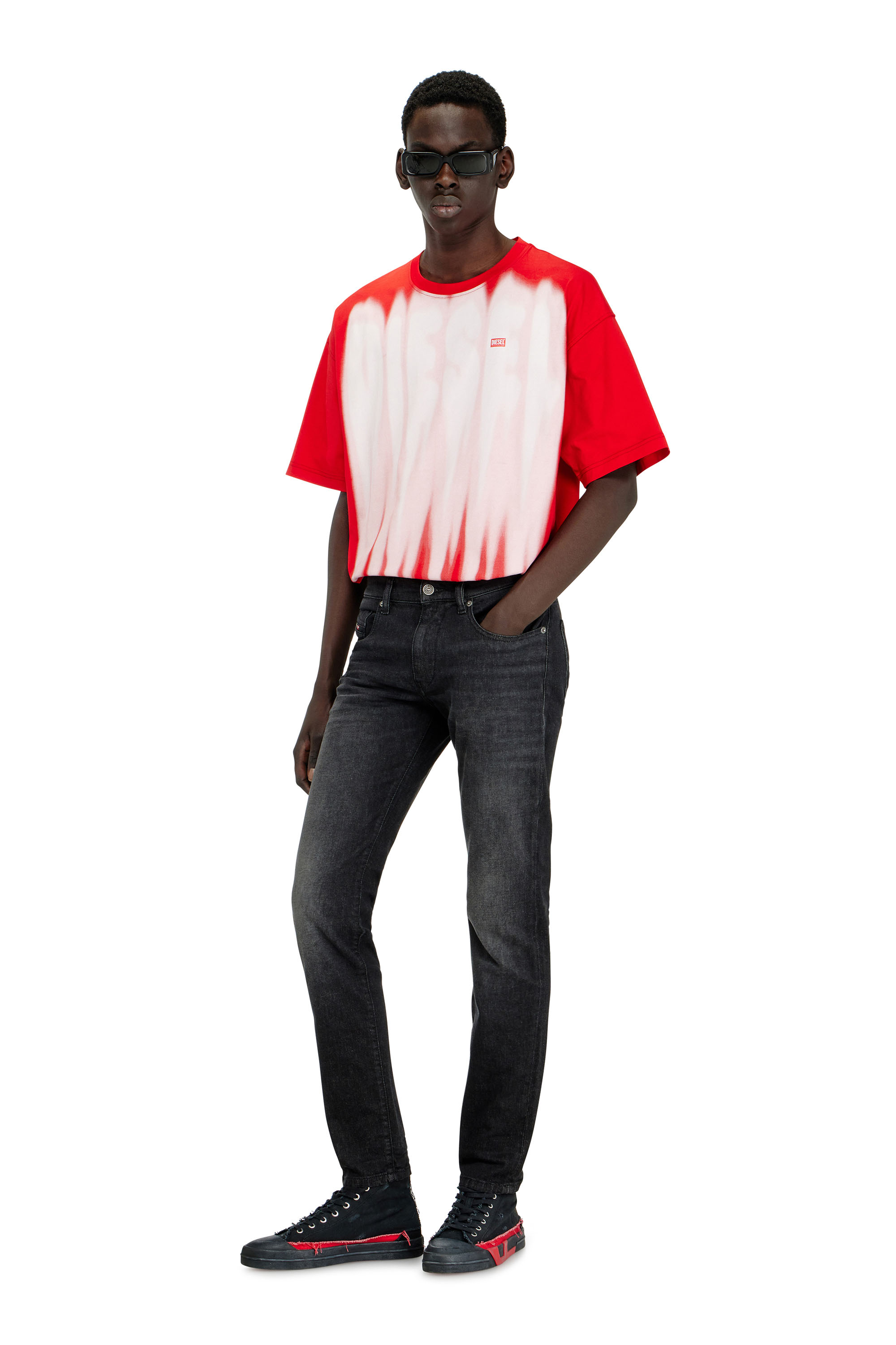 Diesel - Man's Slim Jeans 2019 D-Strukt 0DBDT, Black/Dark grey - 1