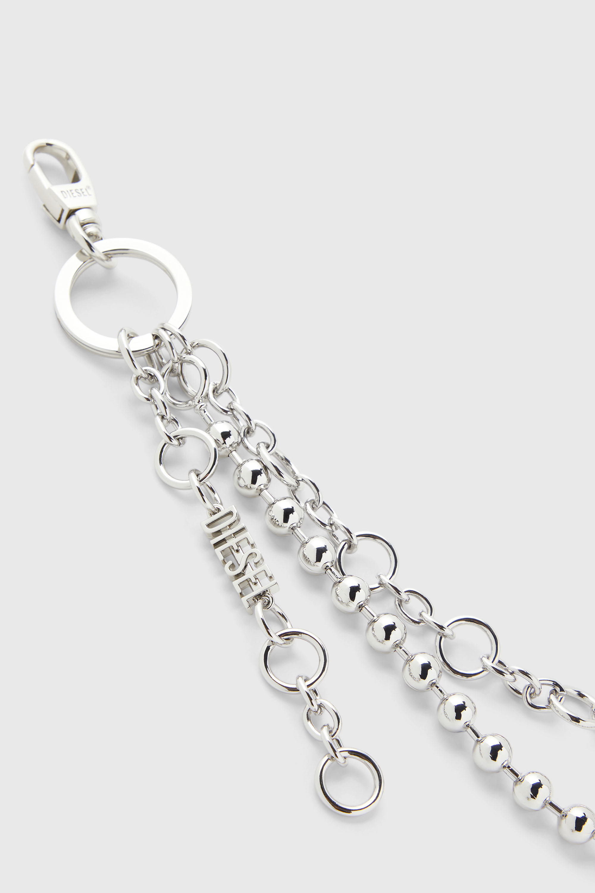 Diesel - CHAIN-D M, Woman's Layered chain charm with heart and Diesel pendant in Silver - 2