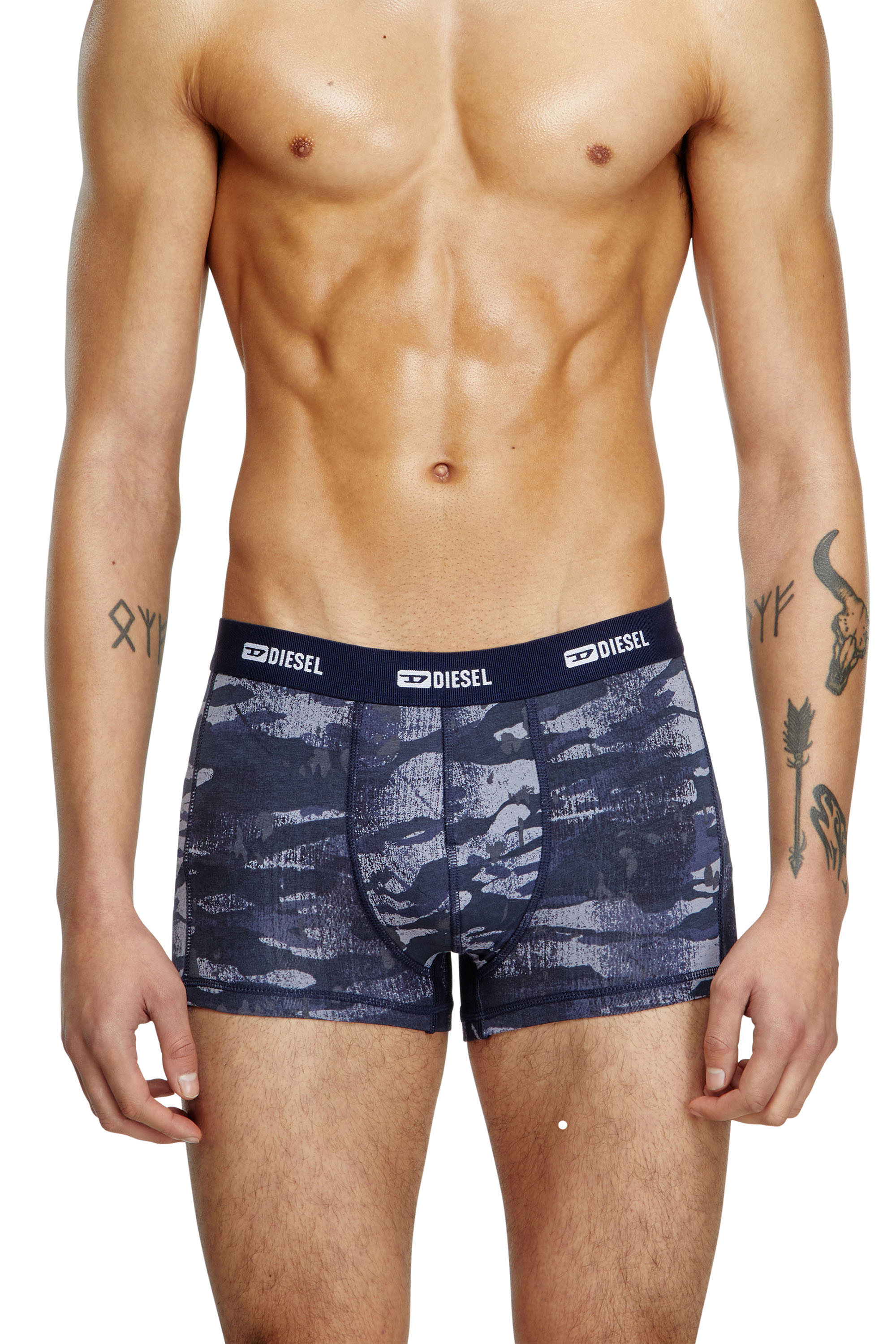 Diesel - DAMIEN-UTLT-3PACK, Man's 3-pack of boxer briefs plain and camo in Black/Blue - 3