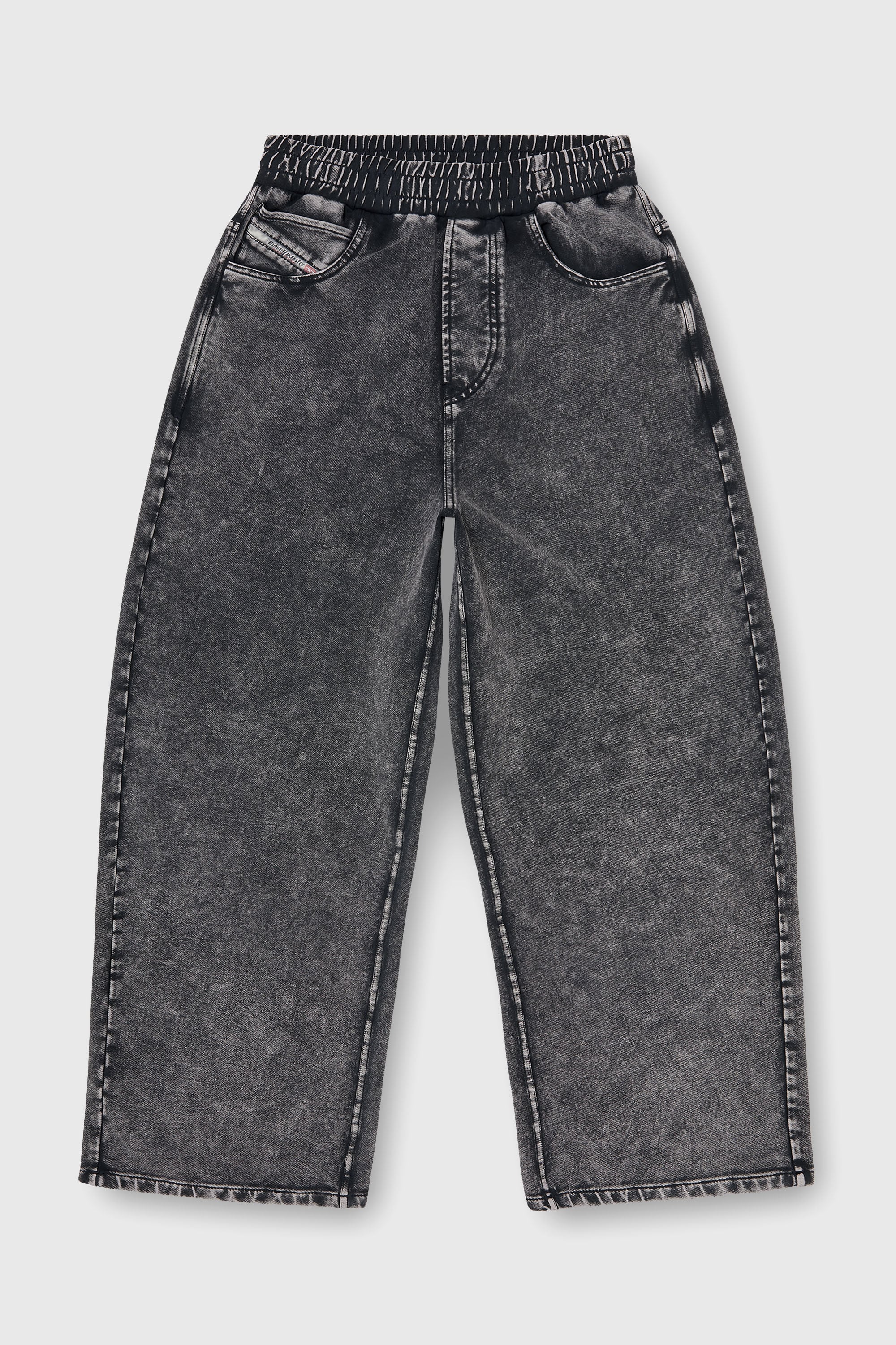 Diesel - P-STUKY, Woman's Sweatpants with denim effect in Dark grey - 2