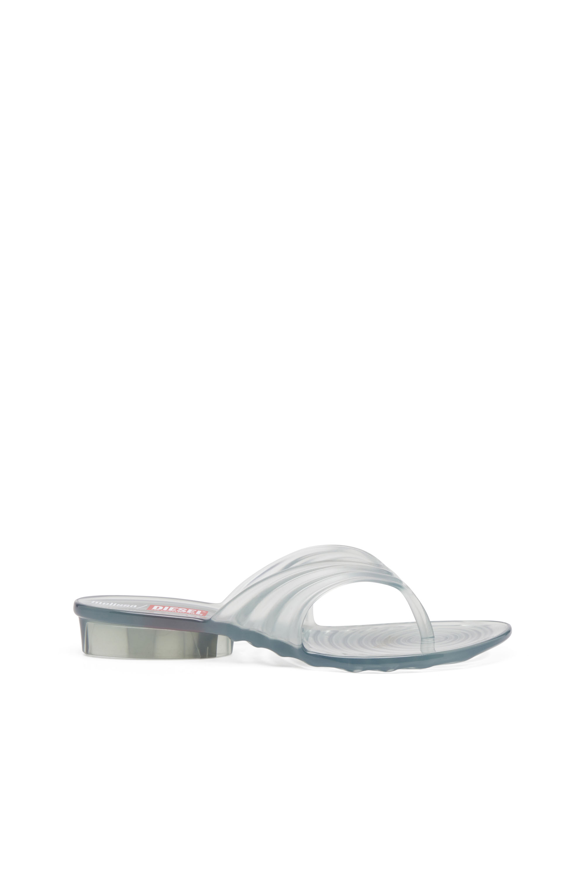MELISSA QUANTUM THONG, Light Grey Diesel - MELISSA QUANTUM THONG, Woman's Sculptural flip-flops in Melflex® in Light Grey - 1