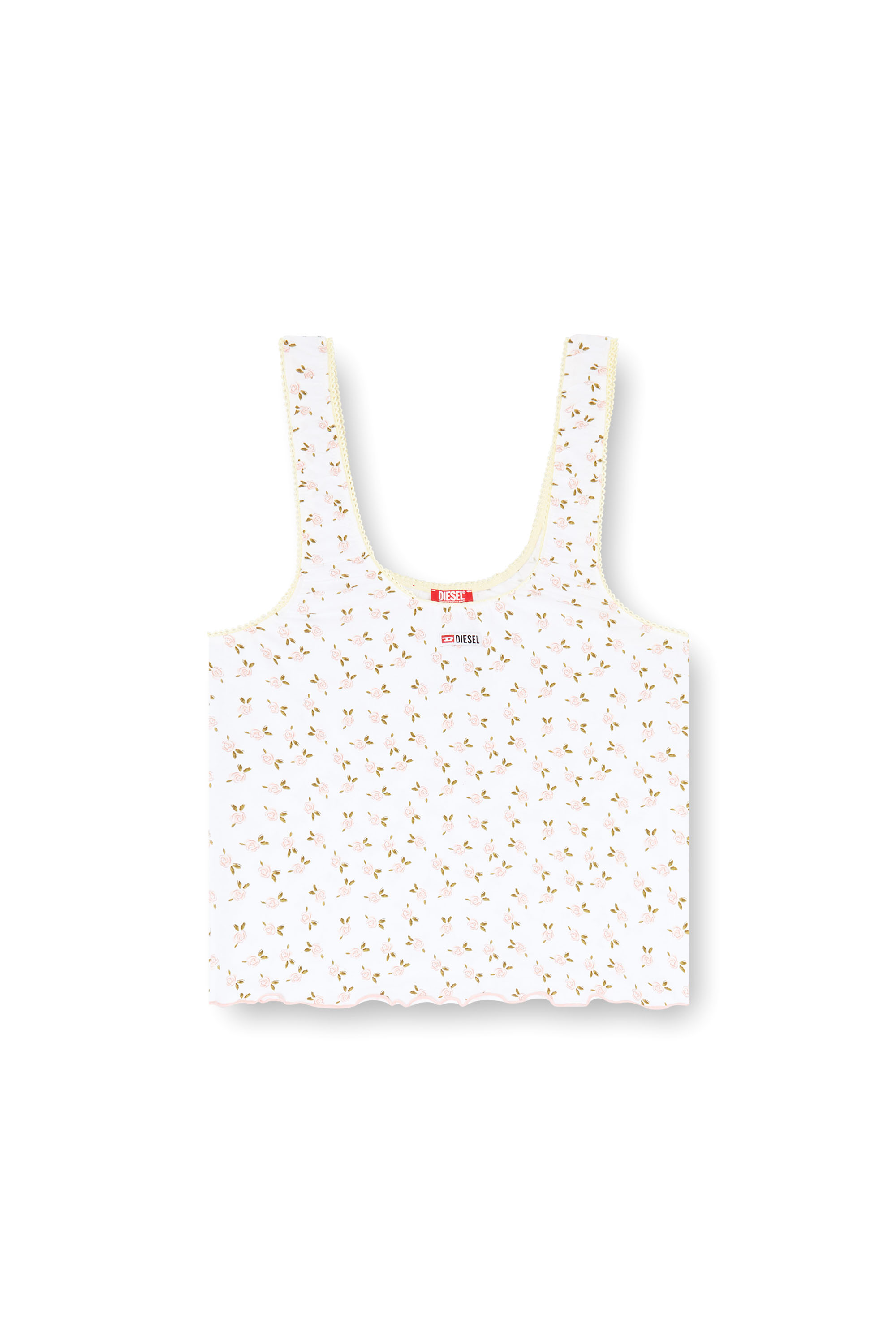 Diesel - GEORGIE-D-CORE, Woman's Stretch cotton top with floral print in White - 2