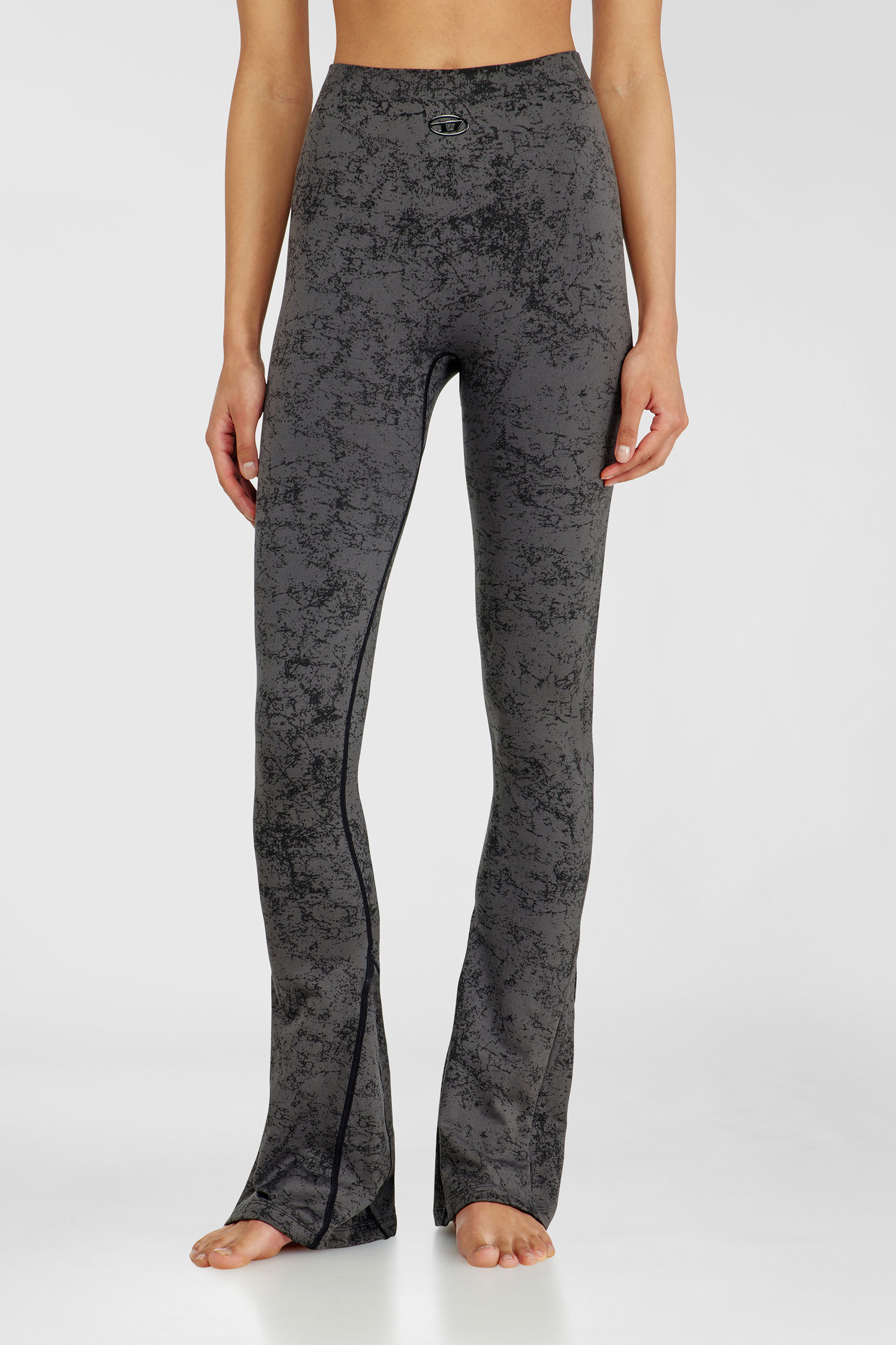 Diesel - CORNELIA-UTLT, Woman's Fared leggings with utilitarian print in Dark grey - 1