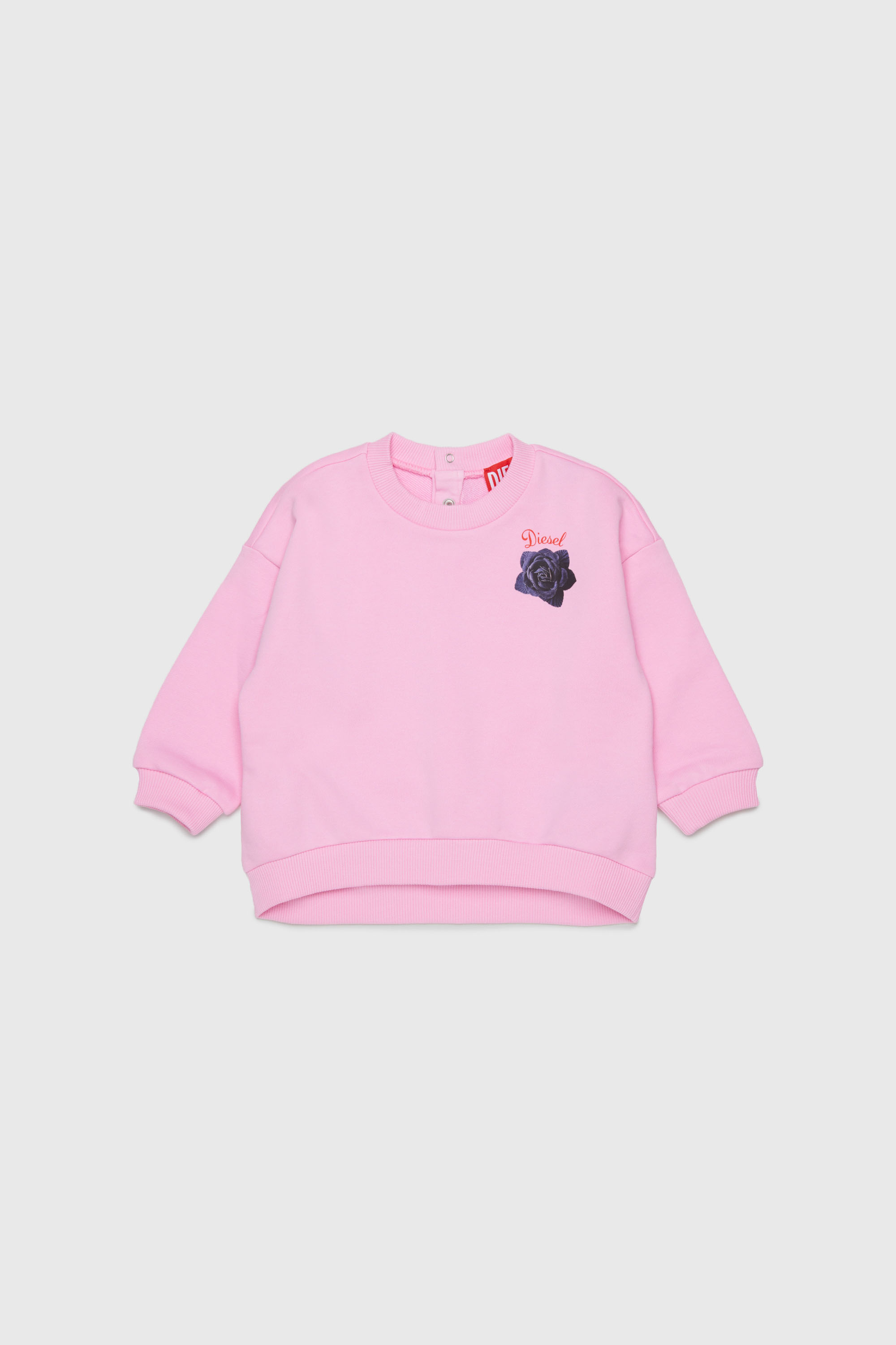 Diesel - SROSEB, Woman's Cotton sweatshirt with rose print in Pink - 1