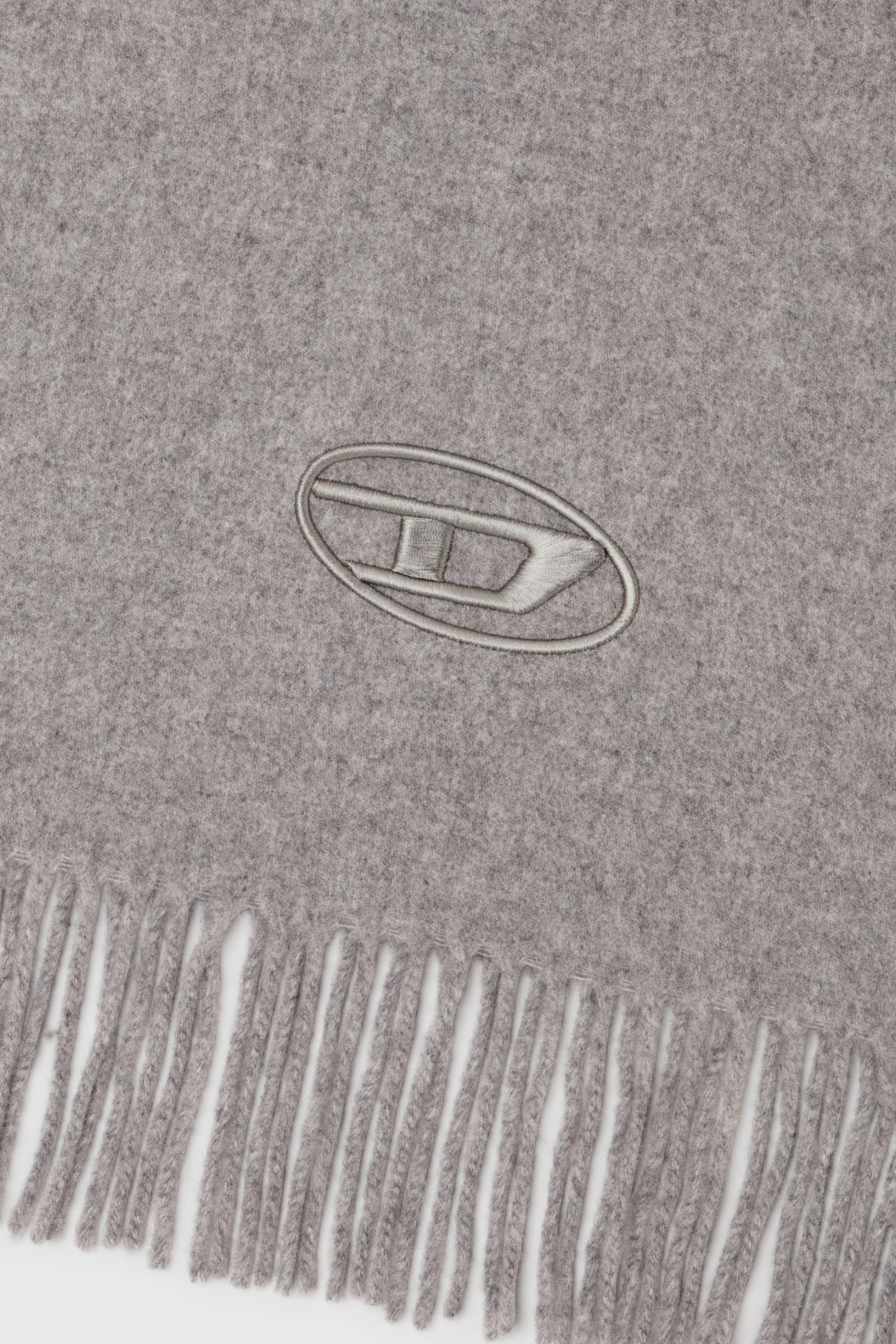 Diesel - S-IMON-D-LONG, Unisex's Wool-blend scarf with fringed edges in Grey - 3