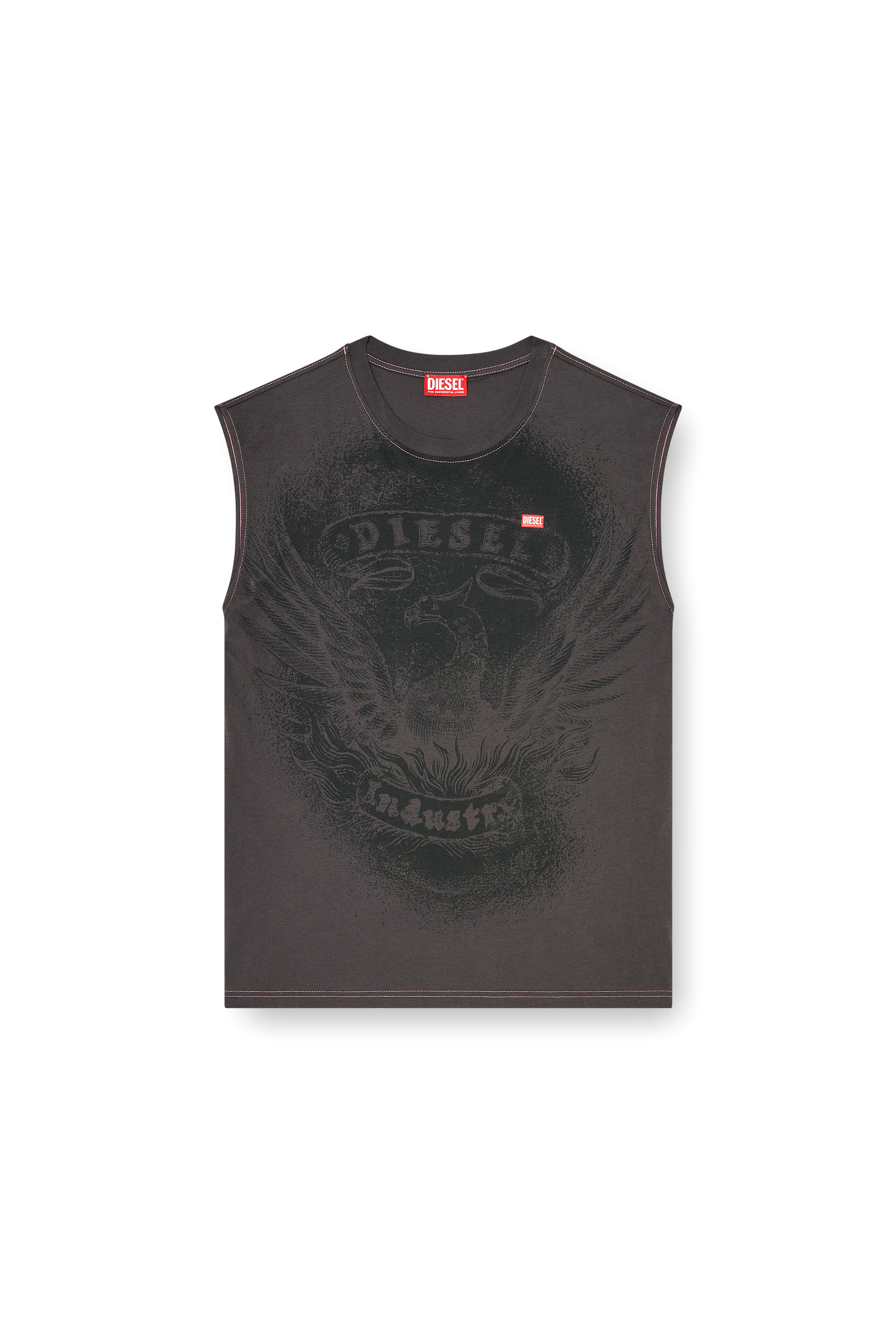 Diesel - T-BOXT-SL-NOTCH, Man's Sleeveless top in cotton with tonal graphic in null - 3