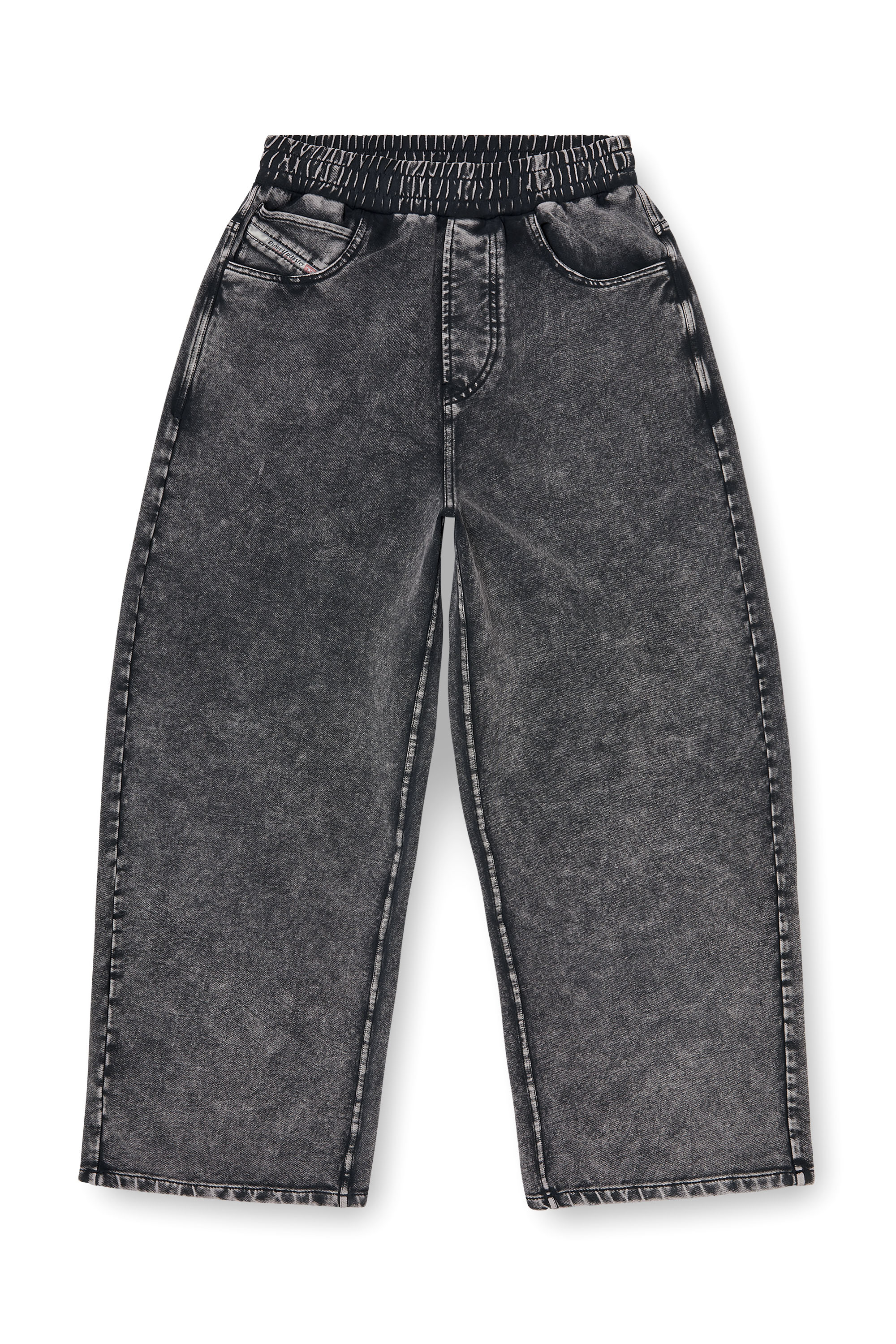 Diesel - P-STUKY, Woman's Sweatpants with denim effect in Dark grey - 4
