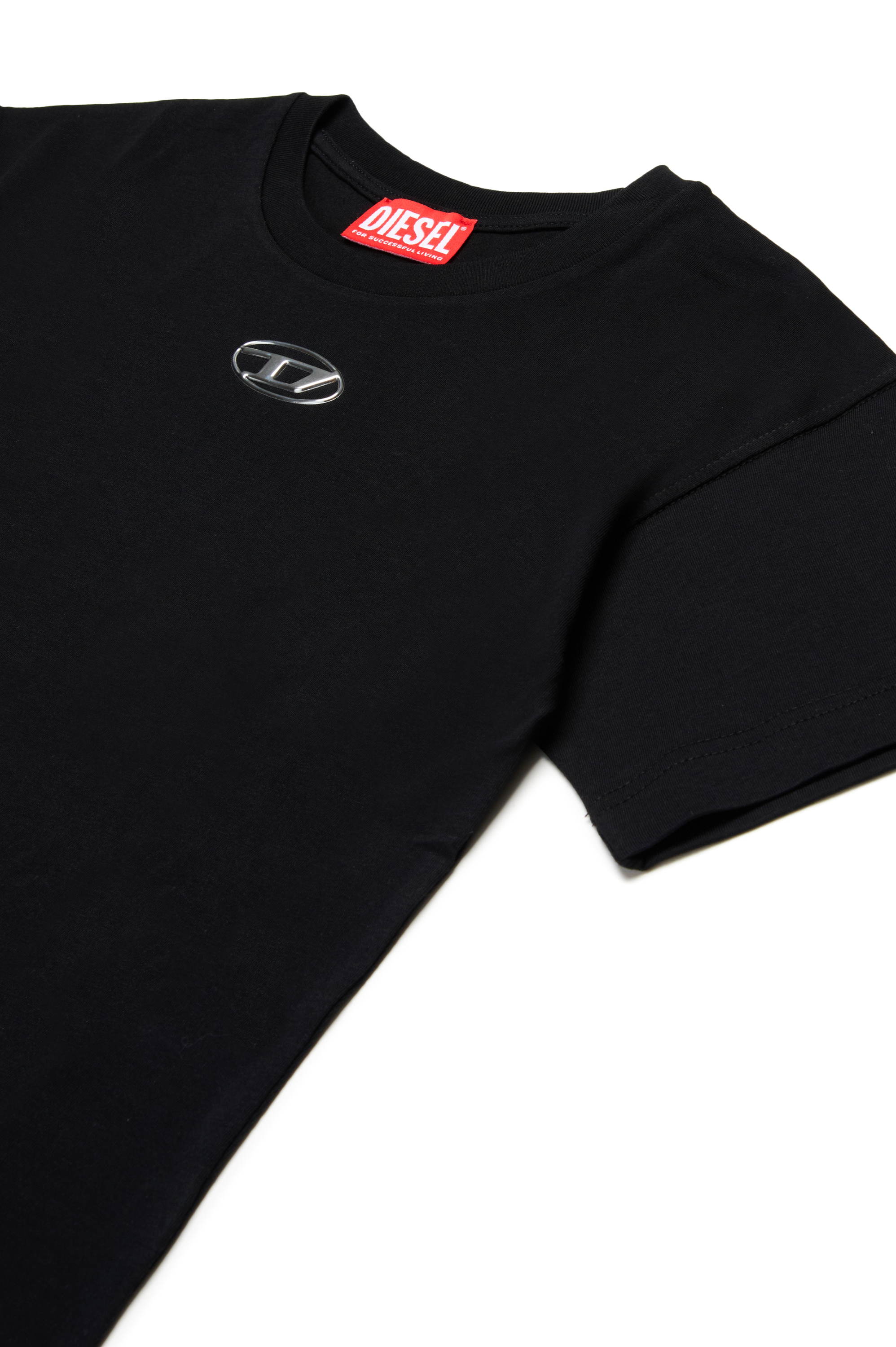 Diesel - TMARCUS OVER, Man T-shirt with metallic Oval D in Black - Image 3